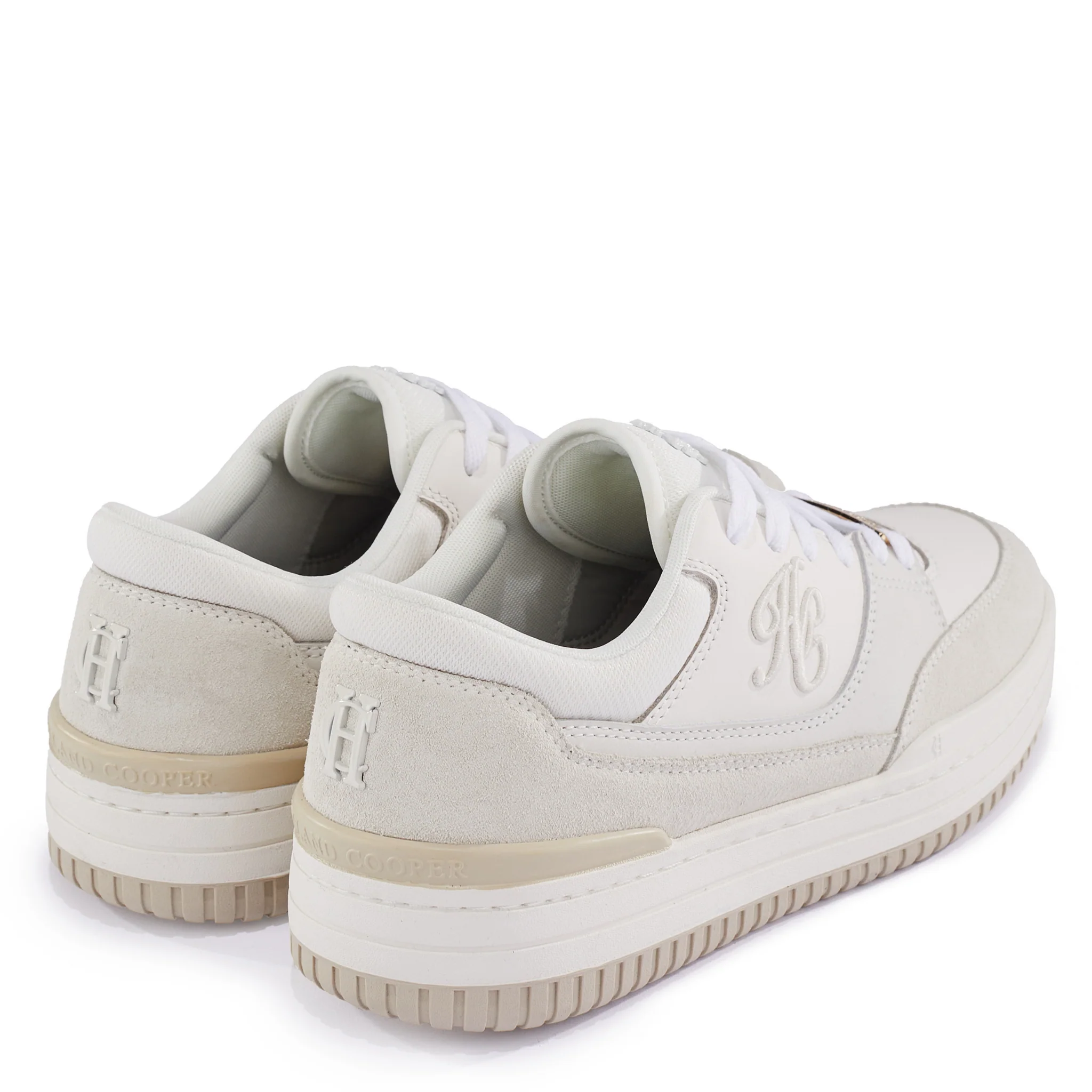 Womens Holland Cooper Off White Retro Runner Trainers - Image 6