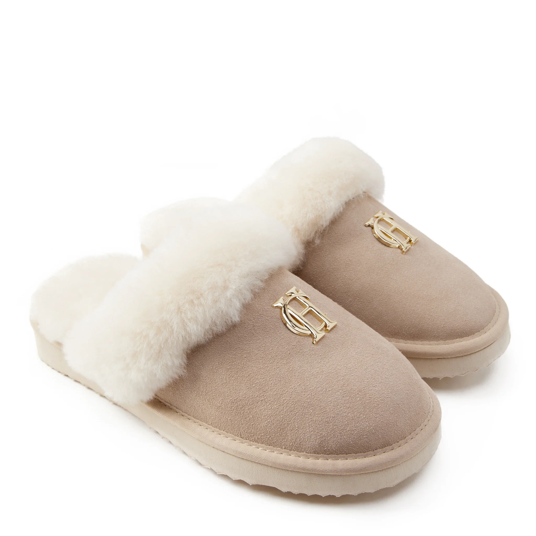Womens Holland Cooper Oyster Shearling Slippers - Image 3