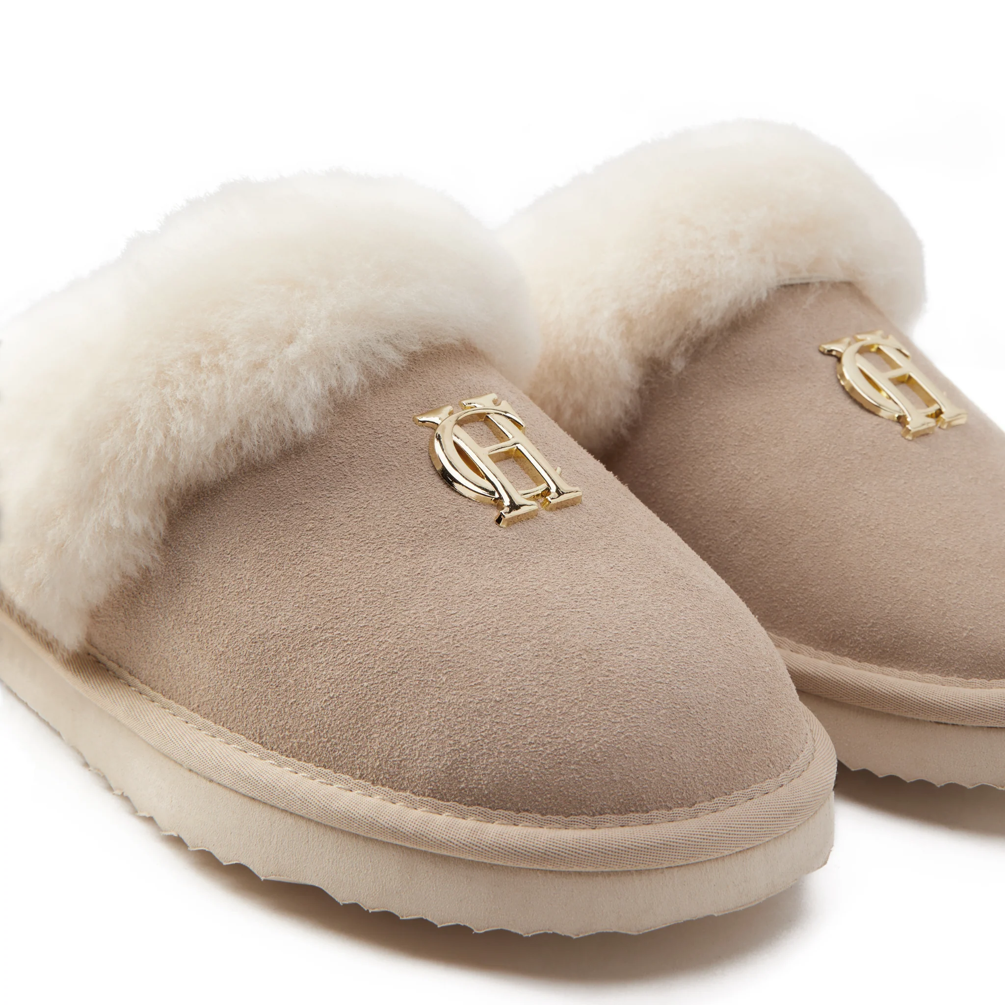 Womens Holland Cooper Oyster Shearling Slippers - Image 4