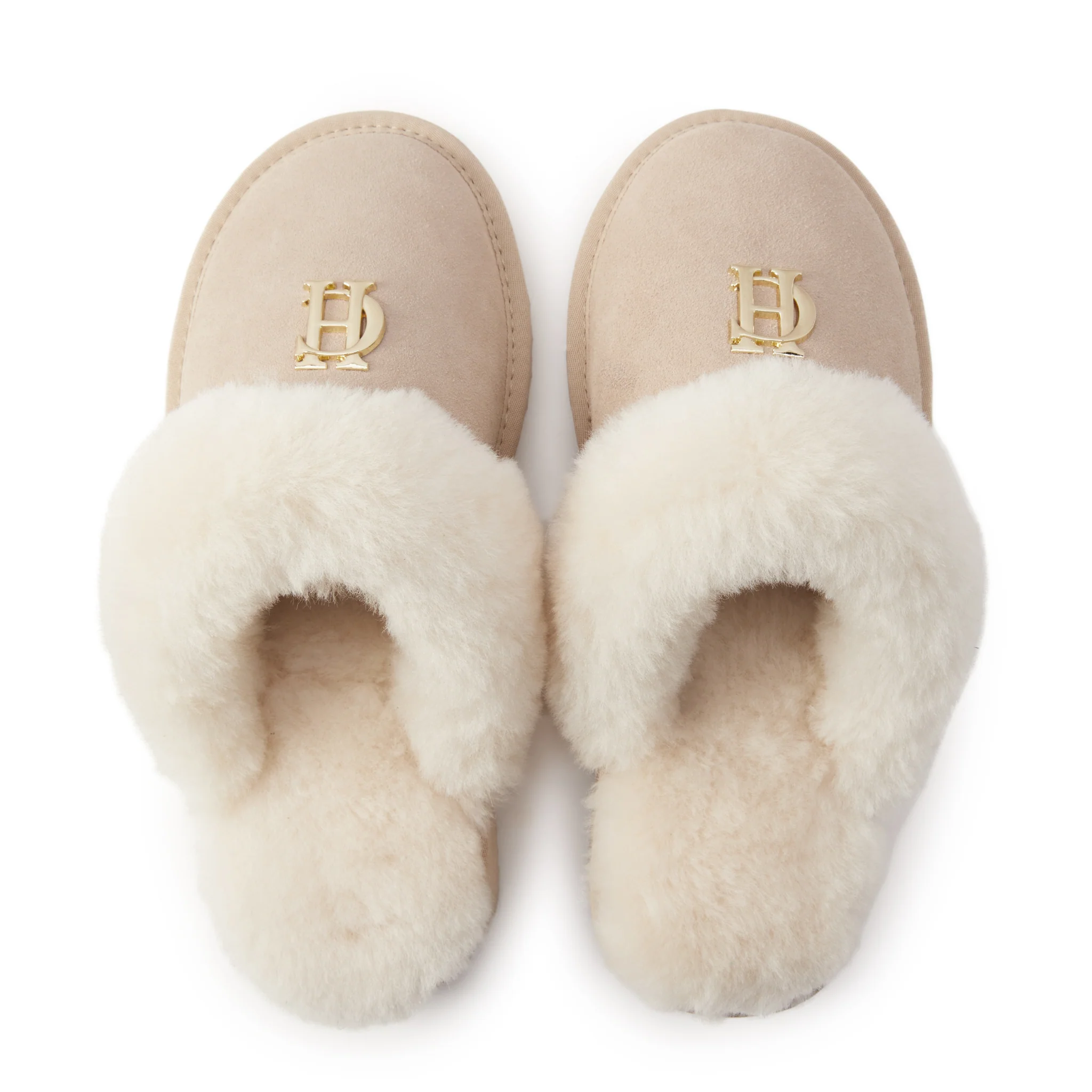 Womens Holland Cooper Oyster Shearling Slippers - Image 6