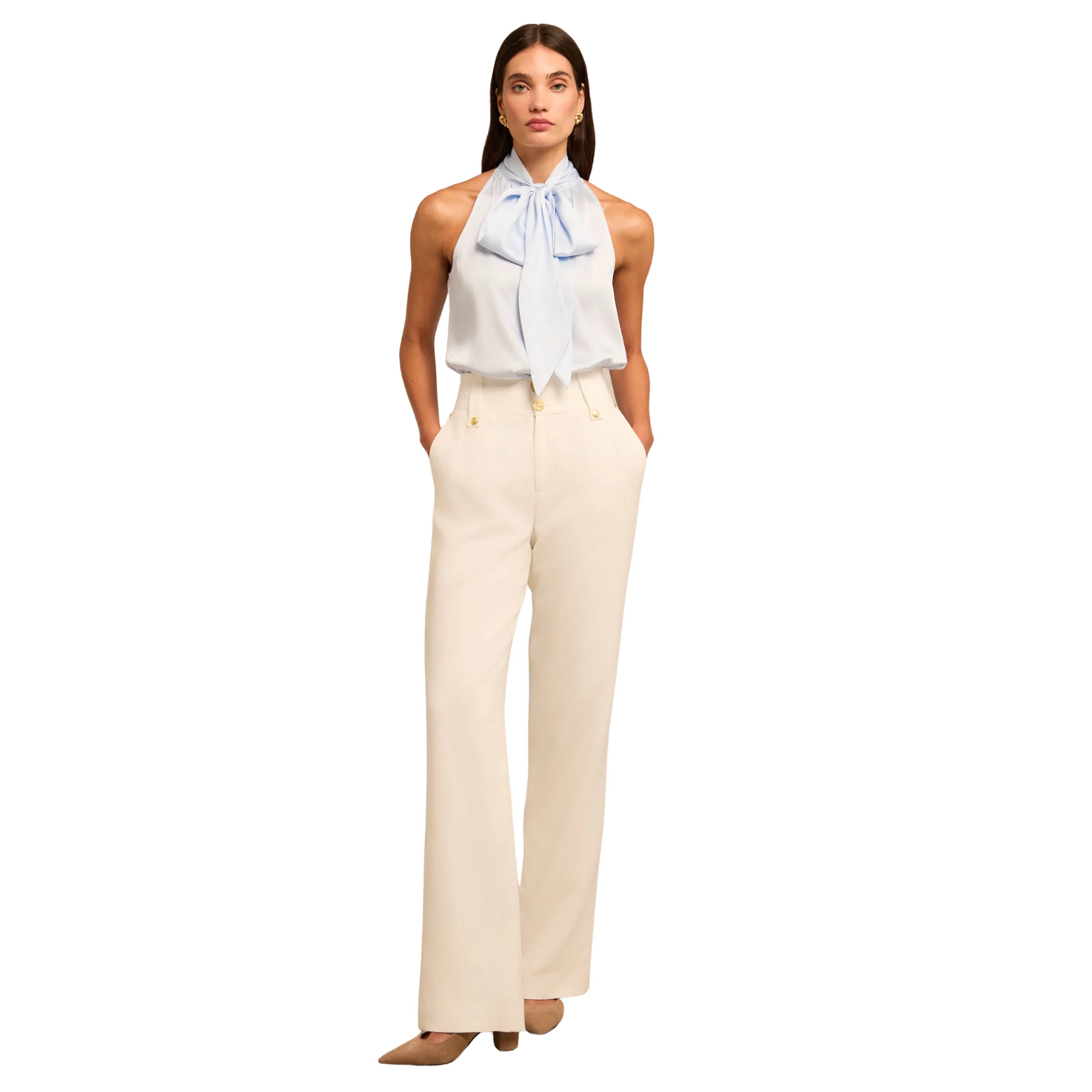 Womens Holland Cooper Sky Stripe Ariella Sleeveless Blouse - Image 5