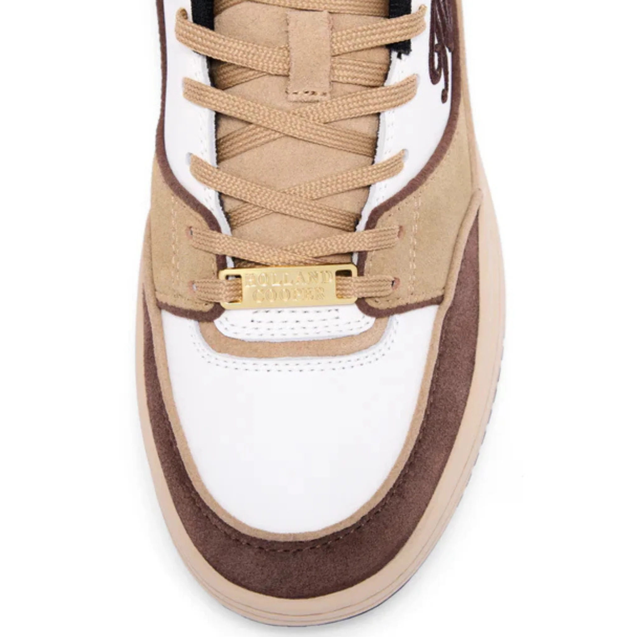 Womens Holland Cooper Taupe/Tan/Nude Retro Trainers - Image 2