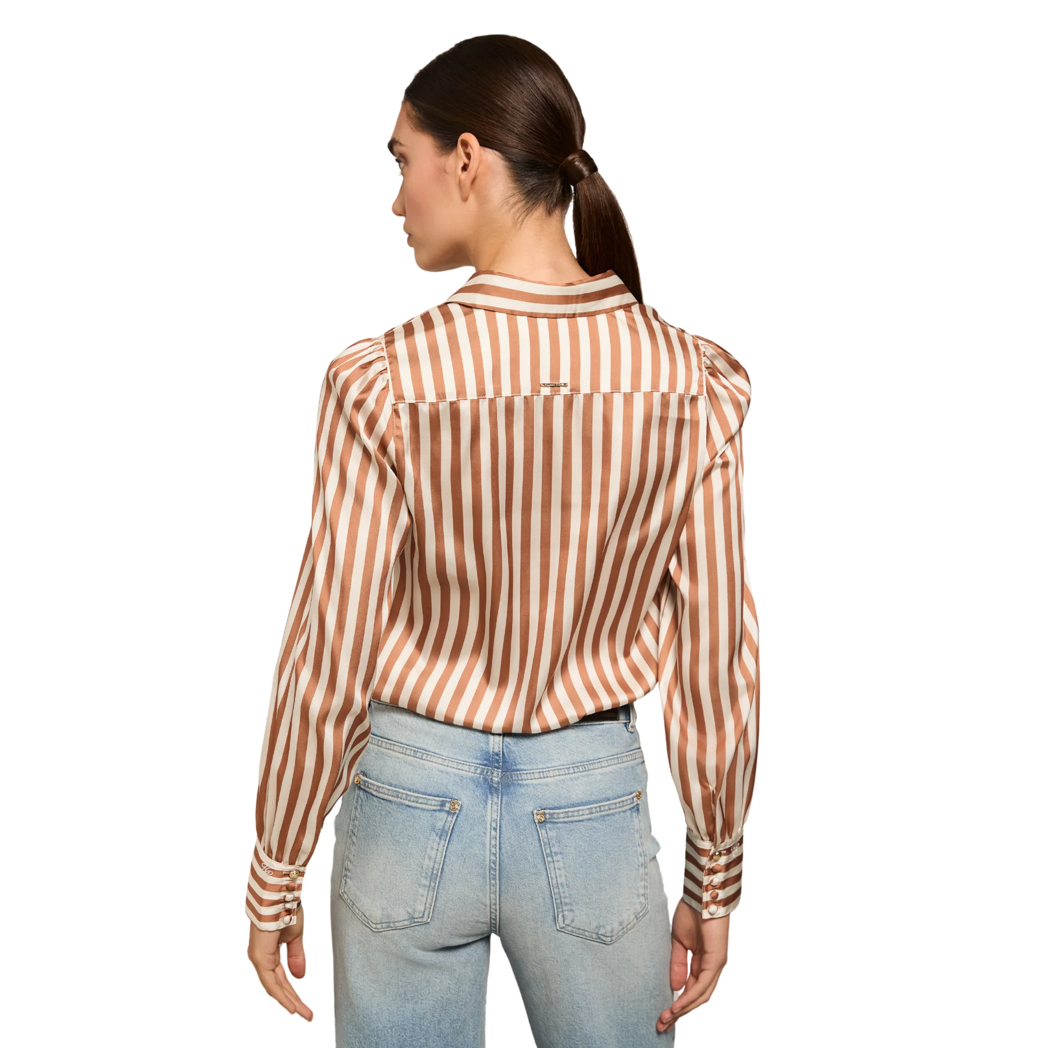 Womens Holland Cooper Terracotta Stripe Isla Satin Shirt - Image 4