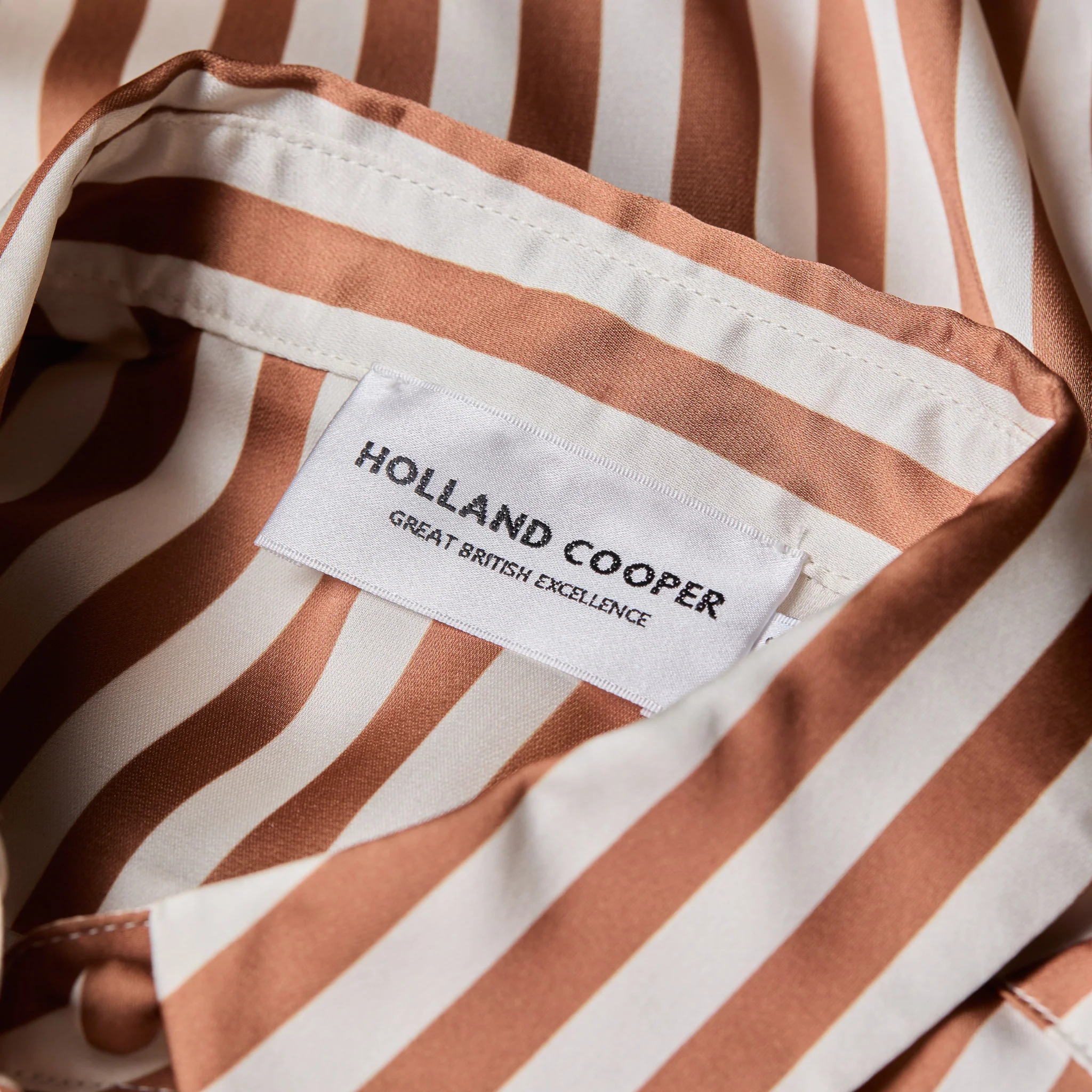 Womens Holland Cooper Terracotta Stripe Isla Satin Shirt - Image 5