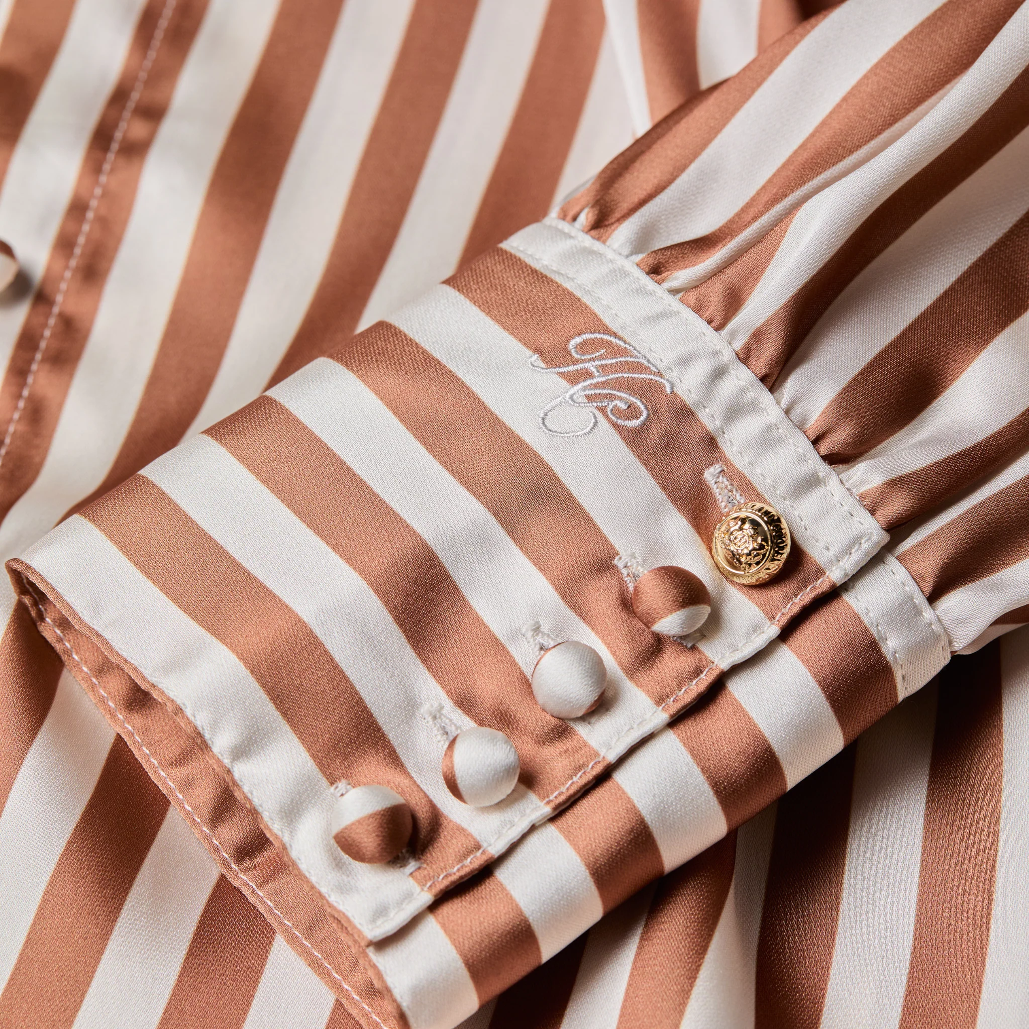Womens Holland Cooper Terracotta Stripe Isla Satin Shirt - Image 6