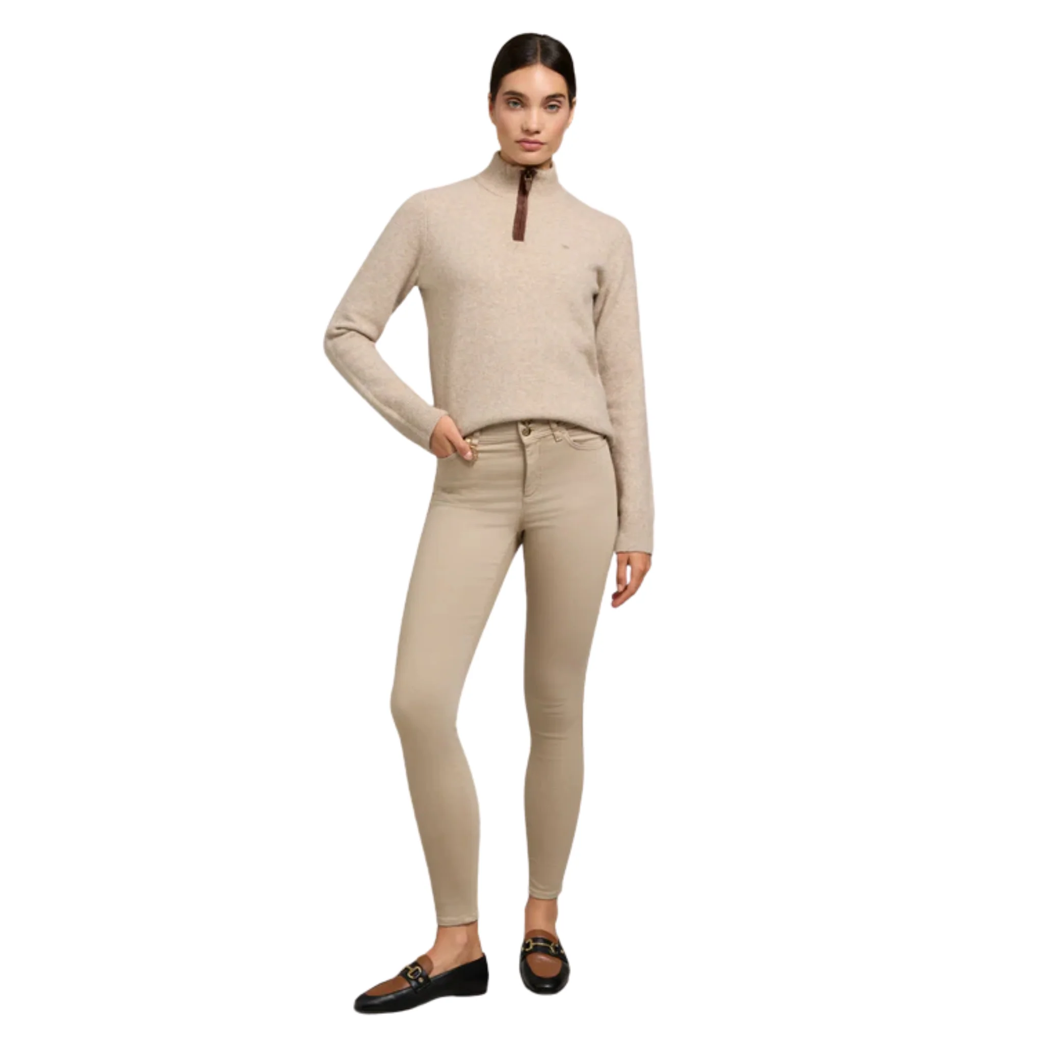 Womens Holland Cooper Washed Taupe Contour Skinny Jeans - Image 2