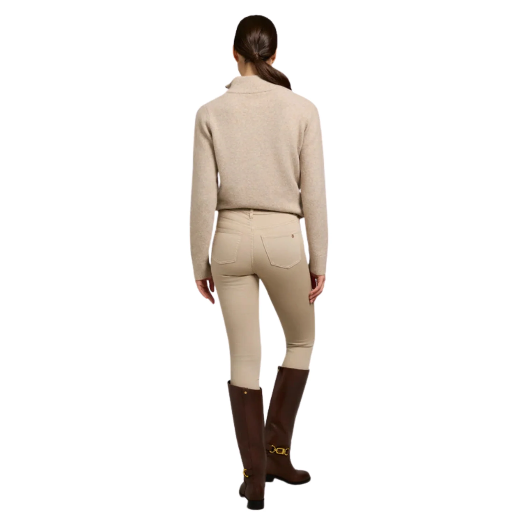 Womens Holland Cooper Washed Taupe Contour Skinny Jeans - Image 3