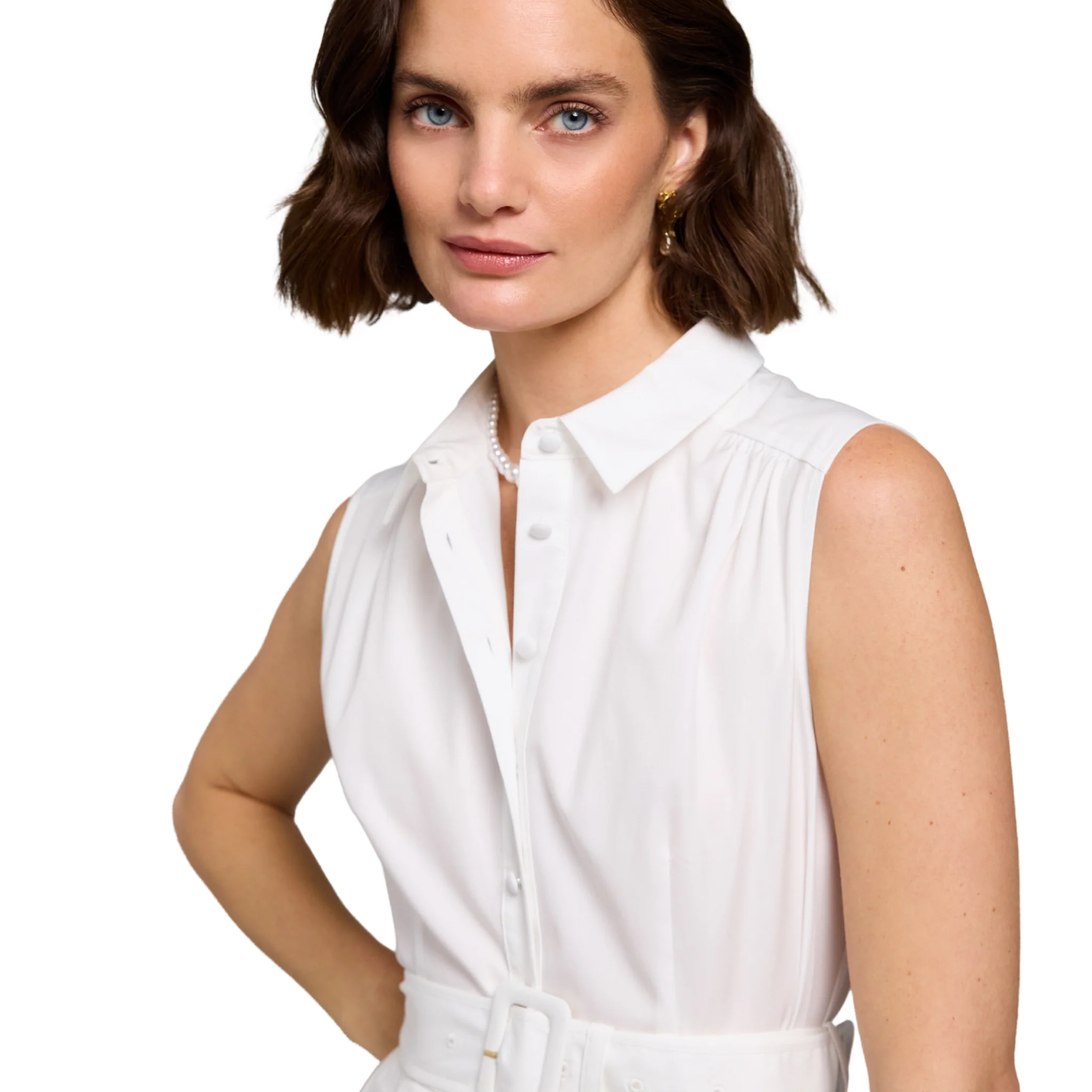 Womens Holland Cooper White Aimee Sleeveless Midi Dress - Image 2