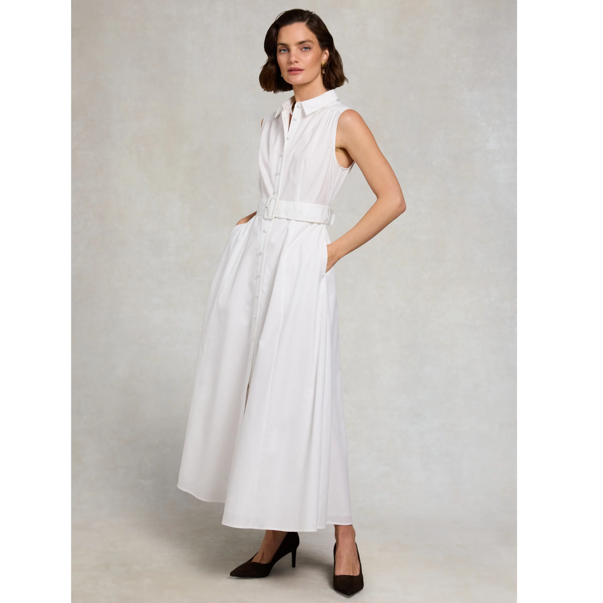 Womens Holland Cooper White Aimee Sleeveless Midi Dress - Image 3