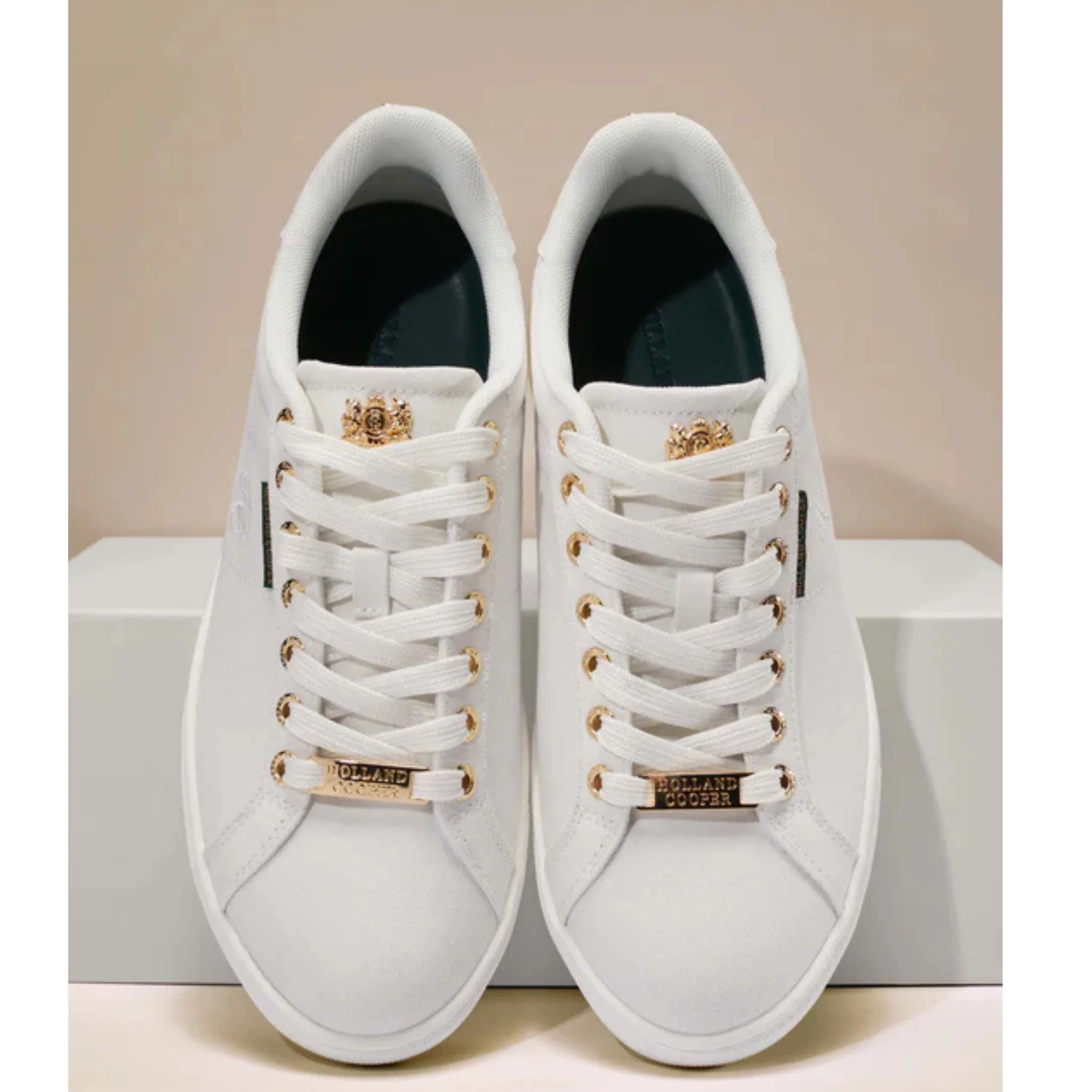 Womens Holland Cooper White Chelsea Court Trainers - Image 2