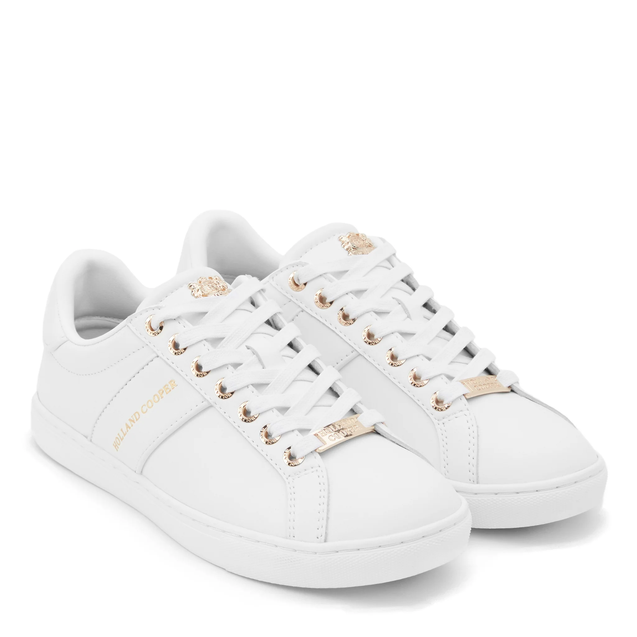 Womens Holland Cooper White Knightsbridge Court Trainers - Image 3