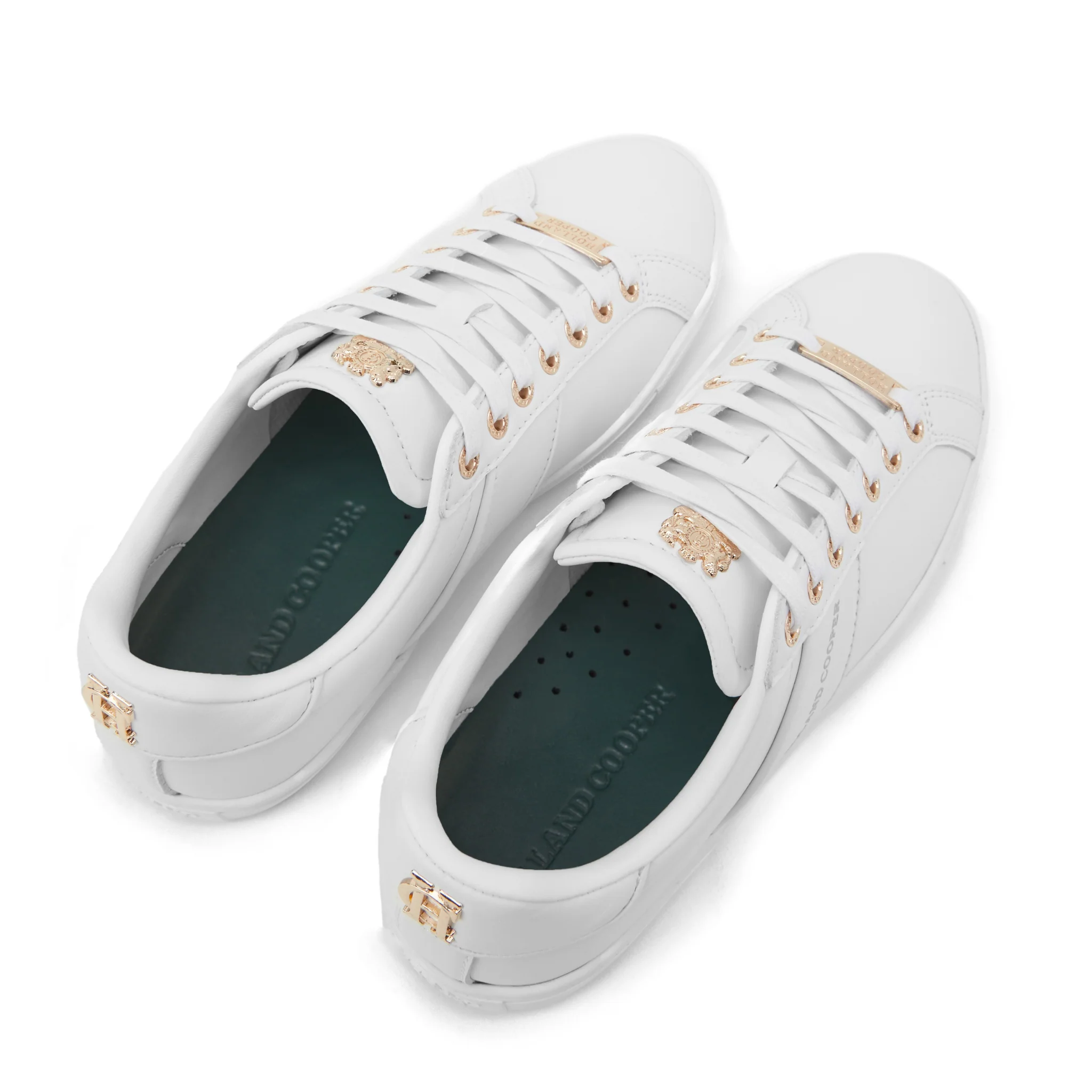 Womens Holland Cooper White Knightsbridge Court Trainers - Image 5
