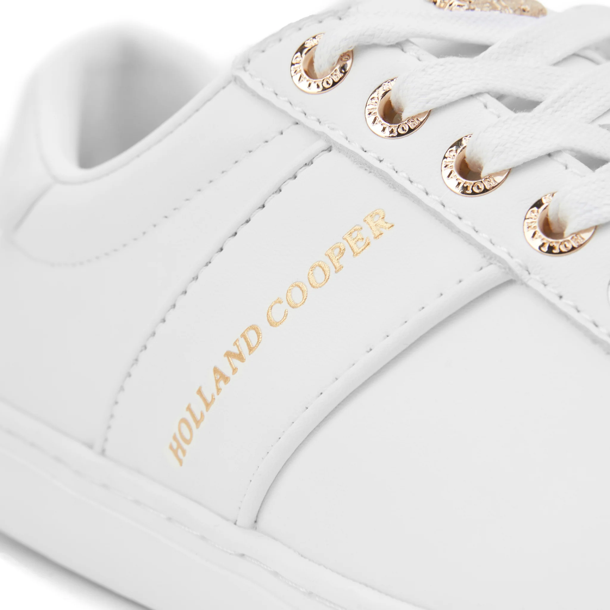 Womens Holland Cooper White Knightsbridge Court Trainers - Image 7