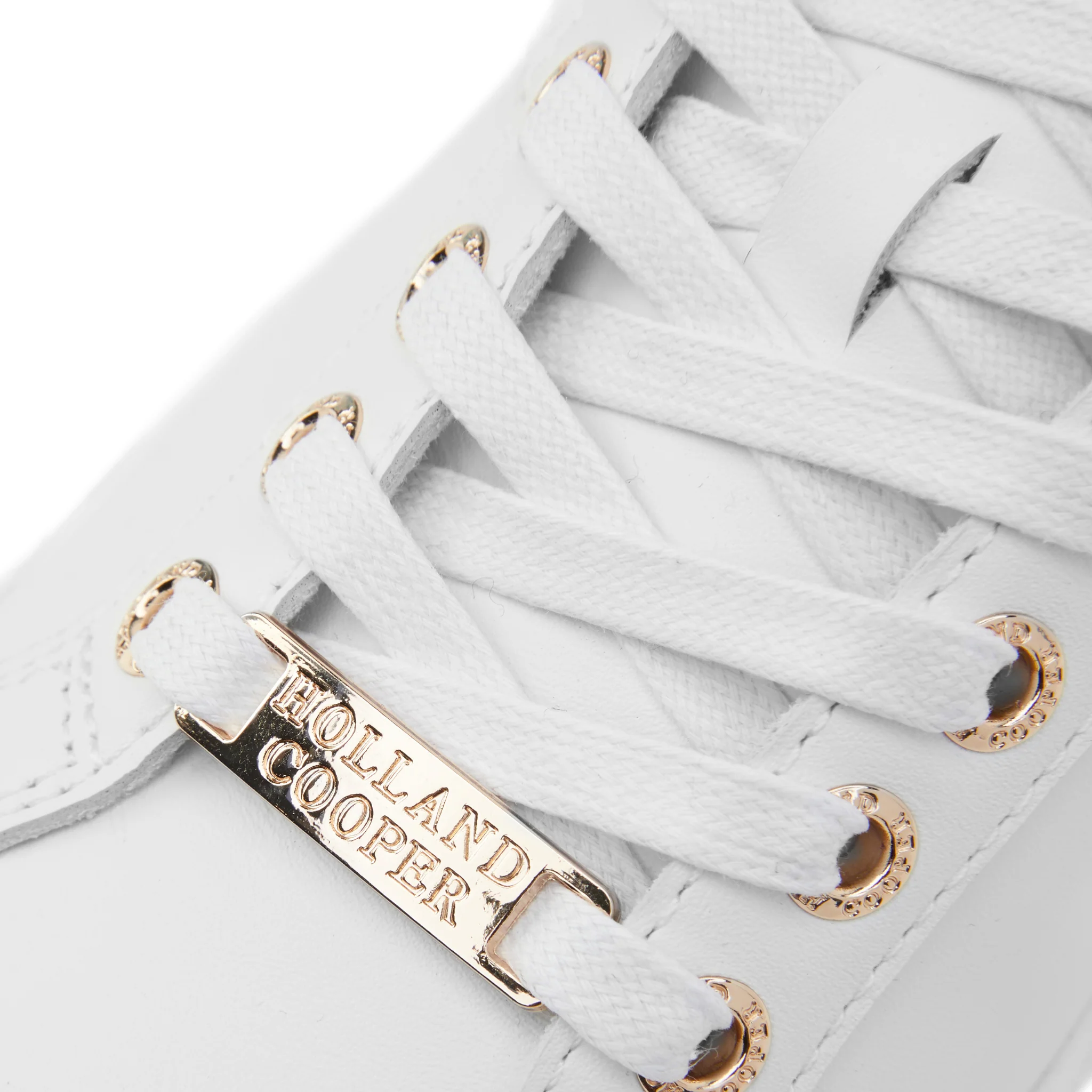 Womens Holland Cooper White Knightsbridge Court Trainers - Image 8