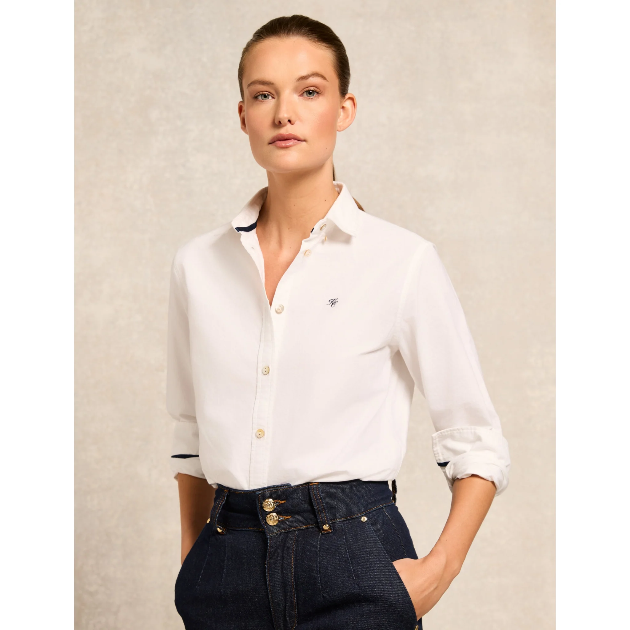 Womens Holland Cooper White Oxford L/s Shirt - Image 2