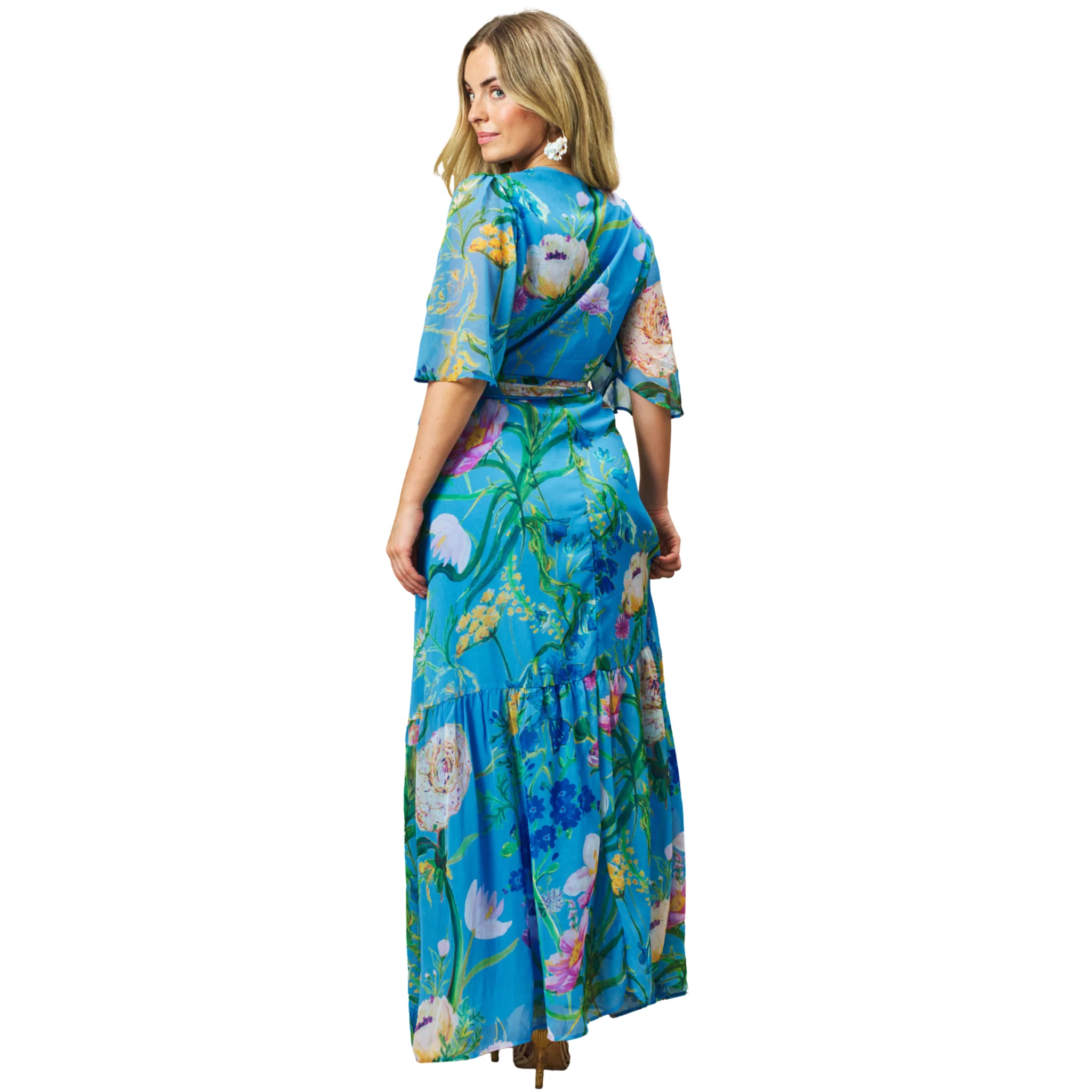 Womens Hope & Ivy Blue Alyssa Wrap Dress - Image 2