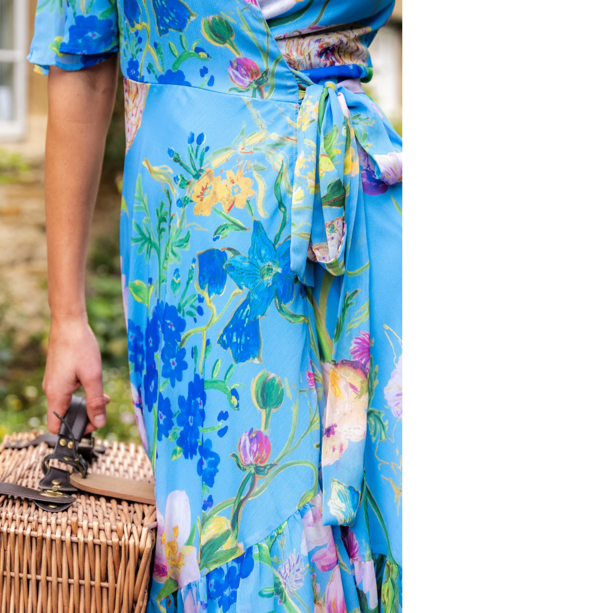 Womens Hope & Ivy Blue Alyssa Wrap Dress - Image 3