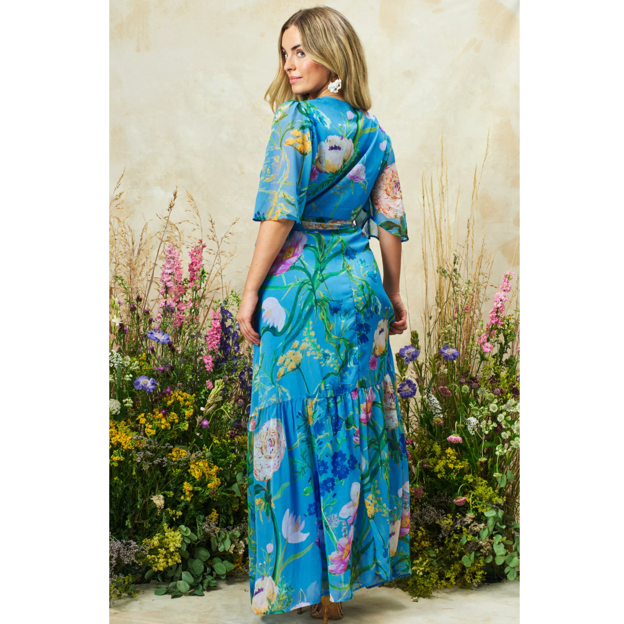 Womens Hope & Ivy Blue Alyssa Wrap Dress - Image 5