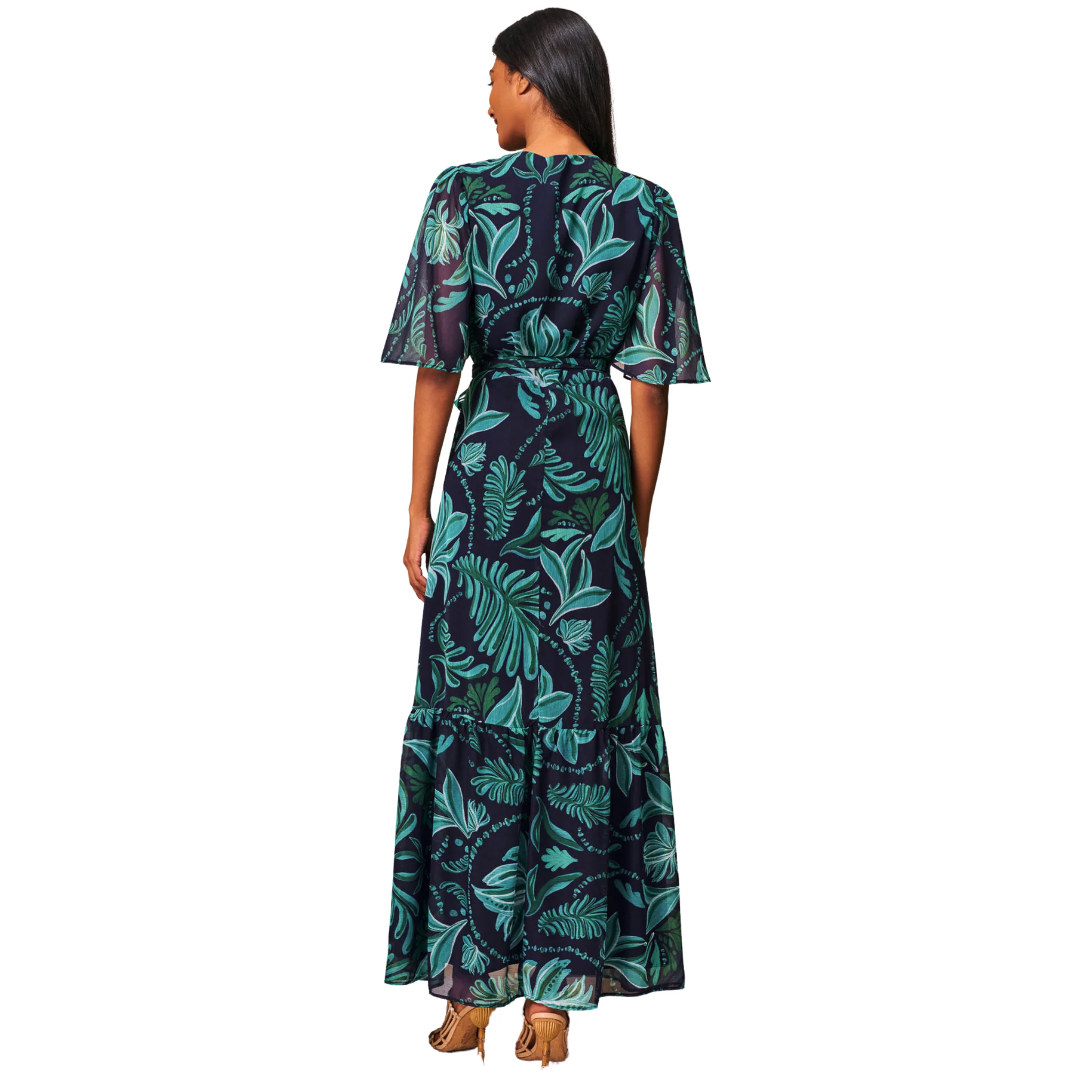 Womens Hope & Ivy Blue Magda Wrap Dress - Image 2