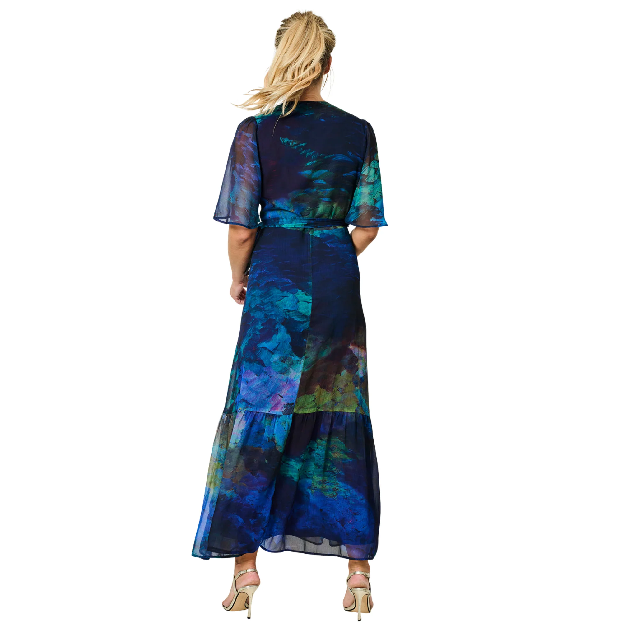 Womens Hope & Ivy Blue The Jacqueline Wrap Dress - Image 4
