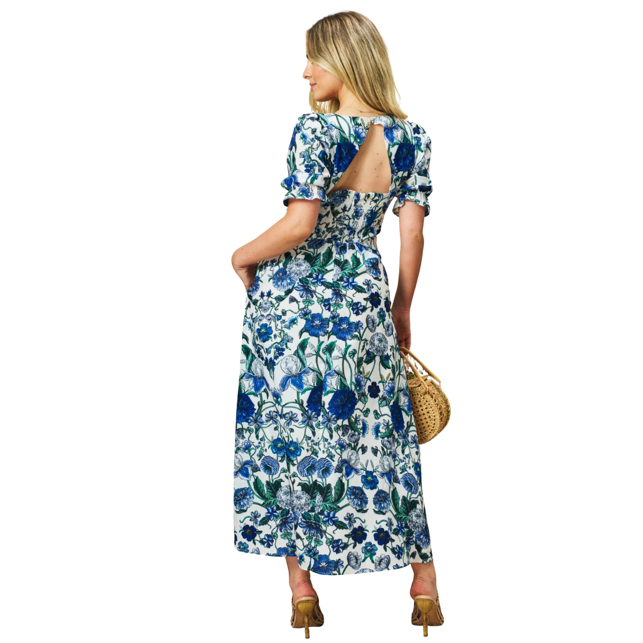Womens Hope & Ivy Blue/White Debora Dress - Image 2