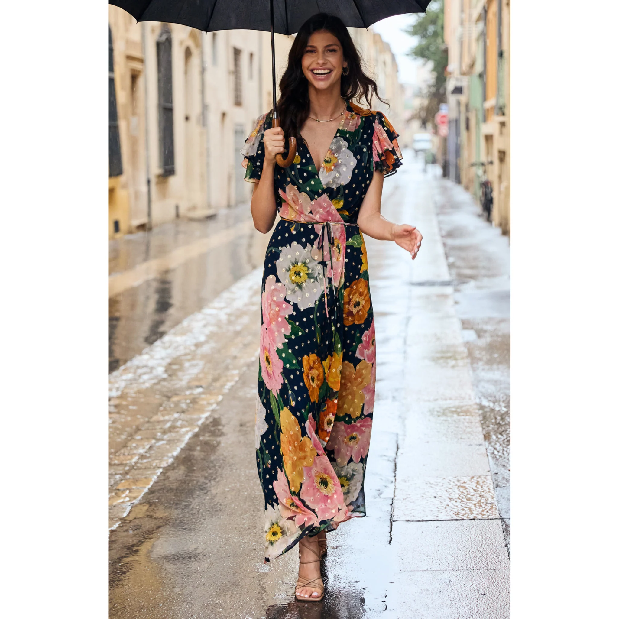 Womens Hope & Ivy Floral Multi The Marlene Wrap Dress - Image 3