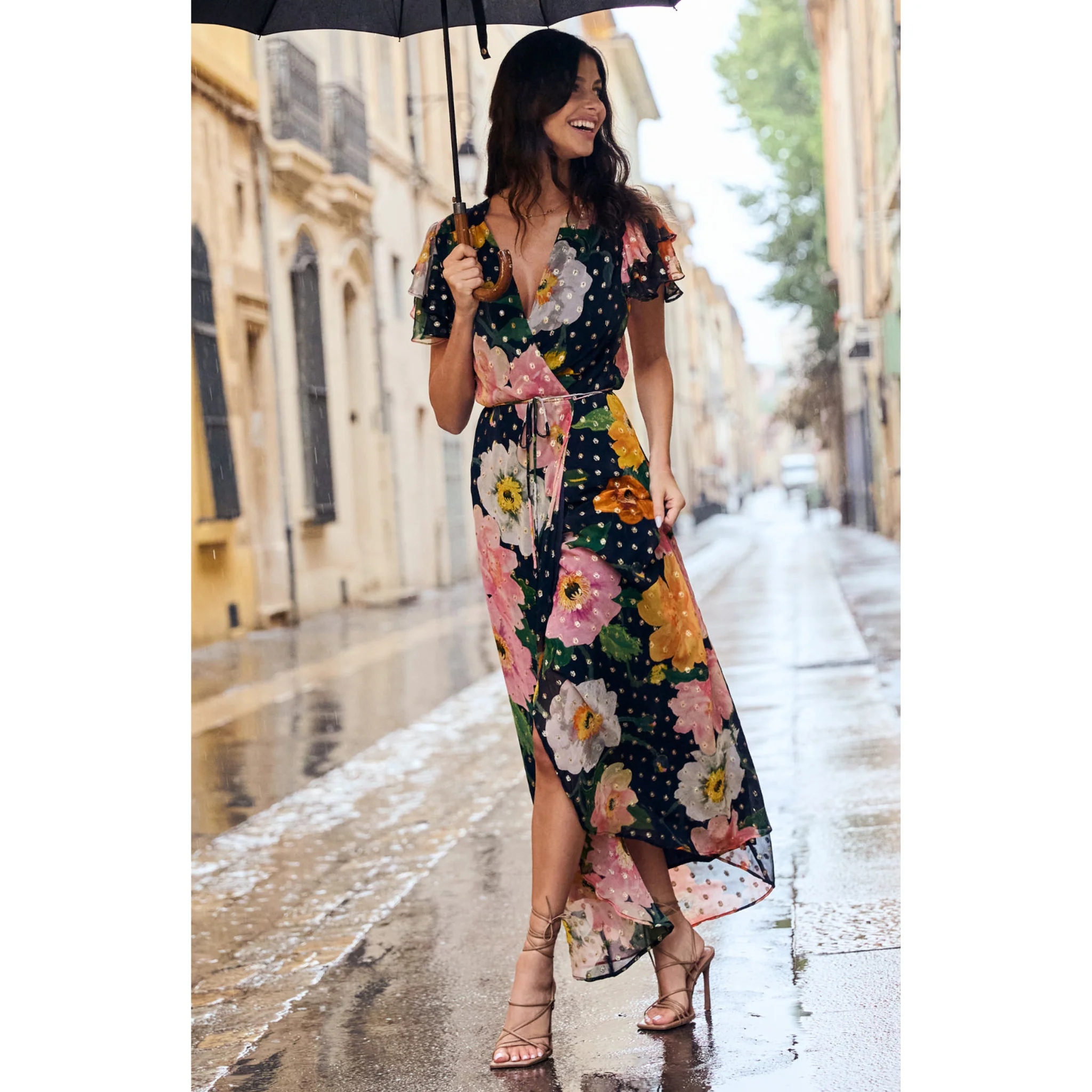 Womens Hope & Ivy Floral Multi The Marlene Wrap Dress - Image 4