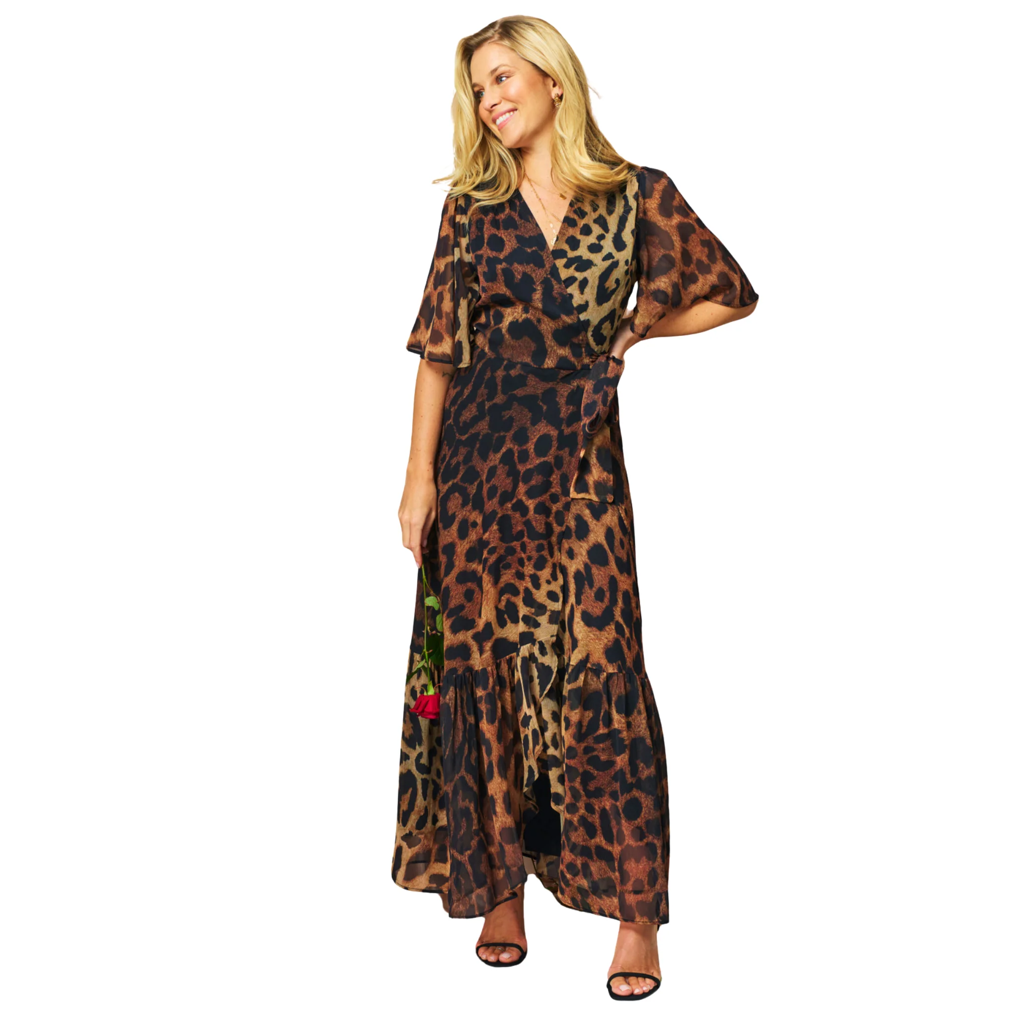 Womens Hope & Ivy Leopard The Lexi Wrap Dress - Image 2