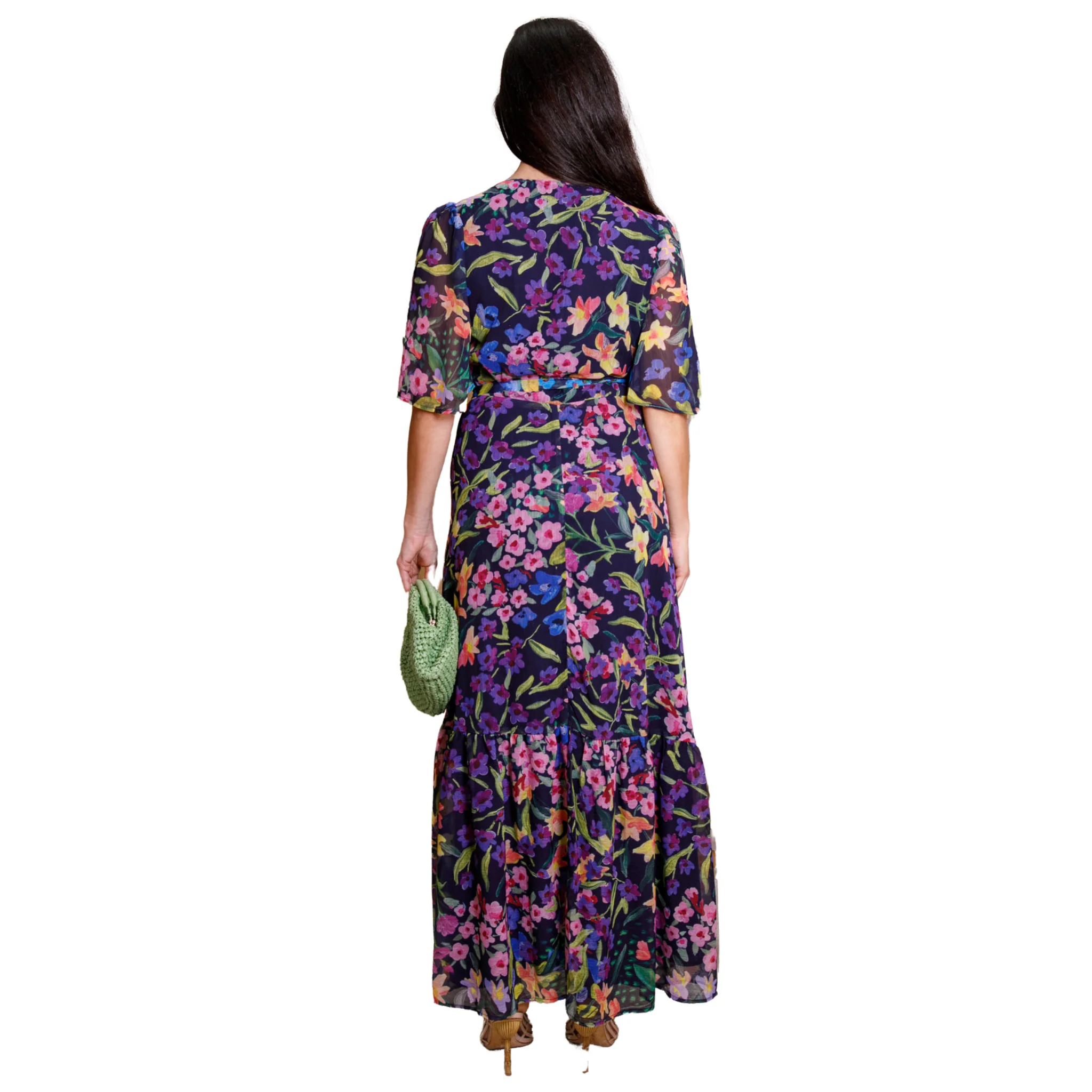 Womens Hope & Ivy Navy Multi The Nesta Wrap Dress - Image 2