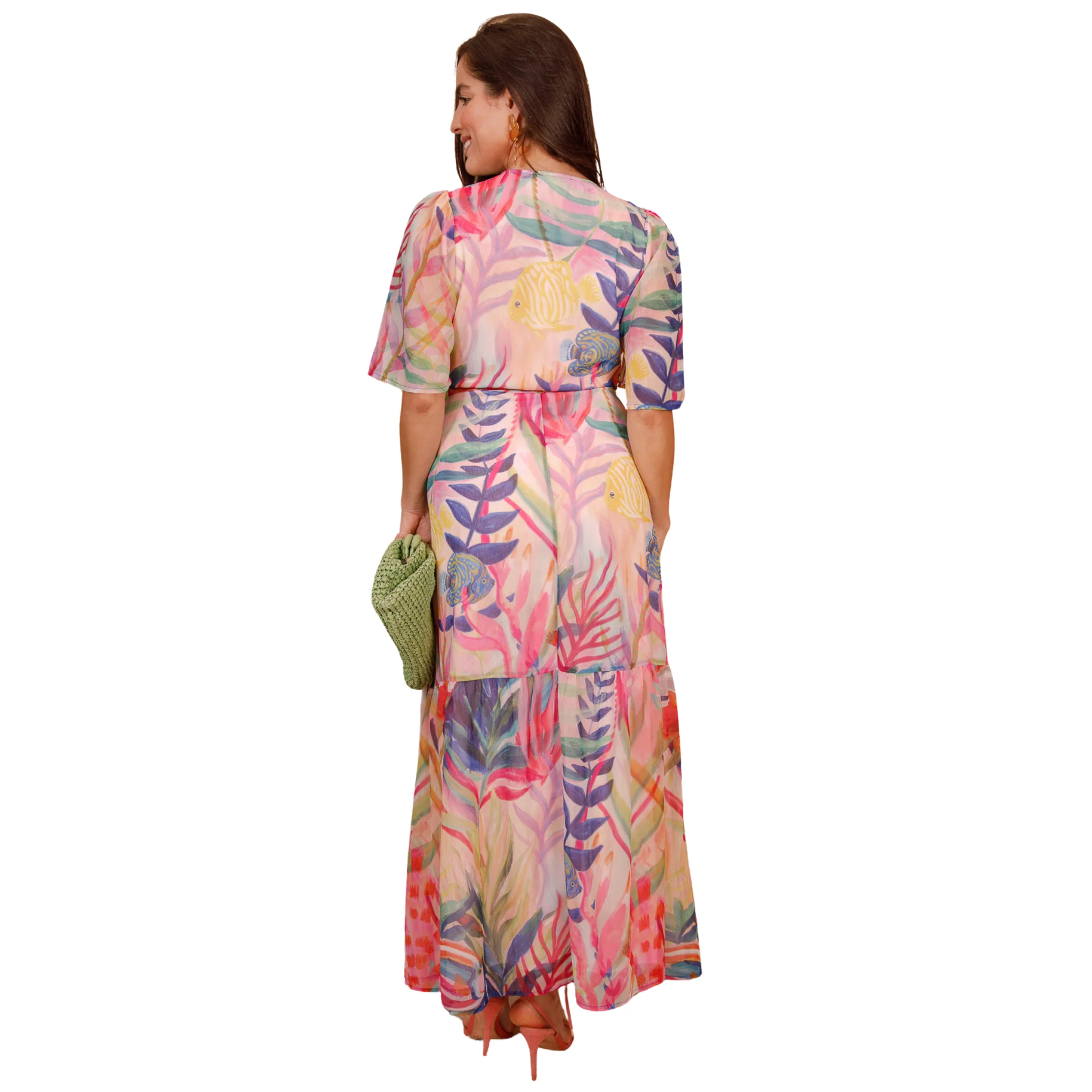 Womens Hope & Ivy Pink Multi Leah Wrap Dress - Image 2