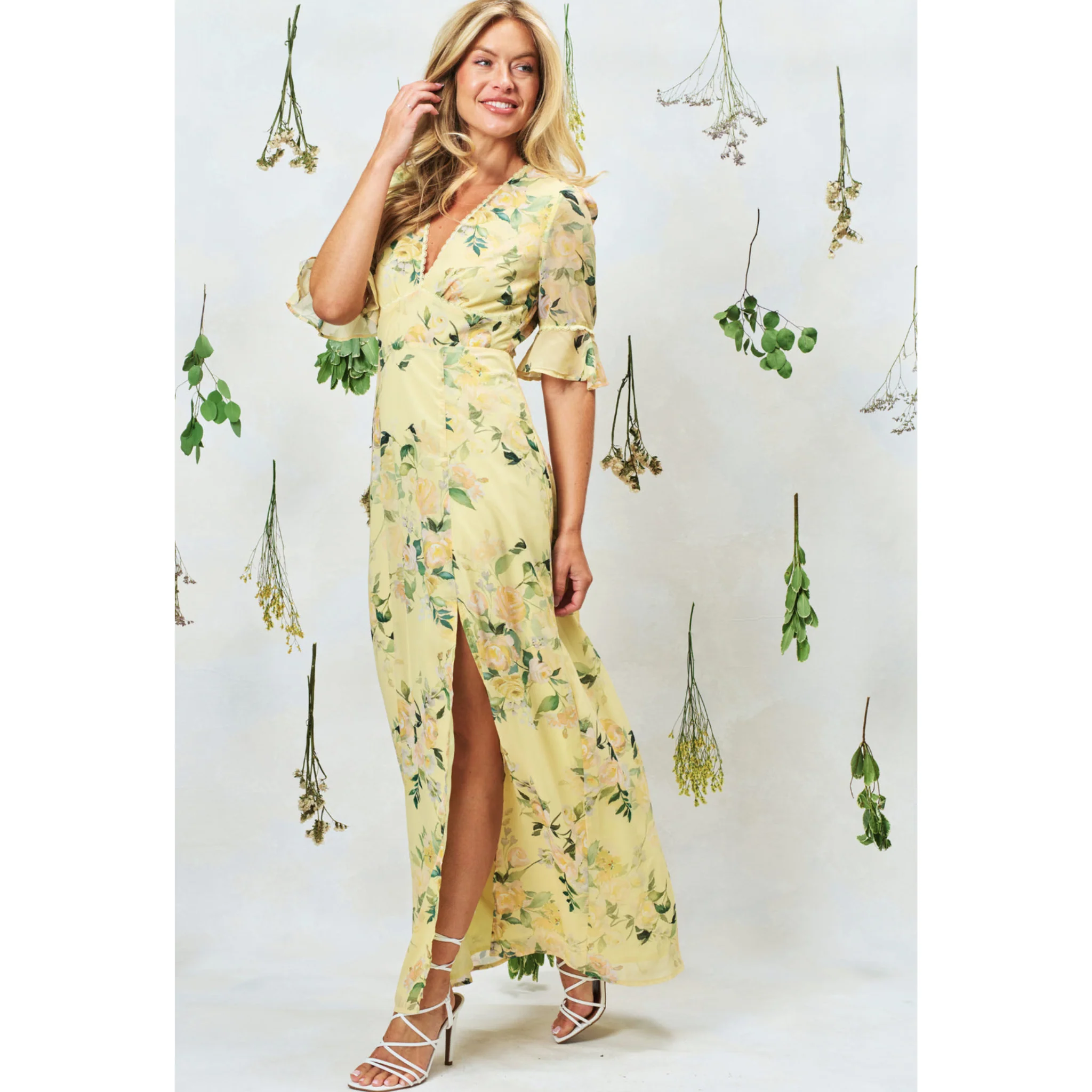 Womens Hope & Ivy Yellow Multi Goldie Dress - Image 2
