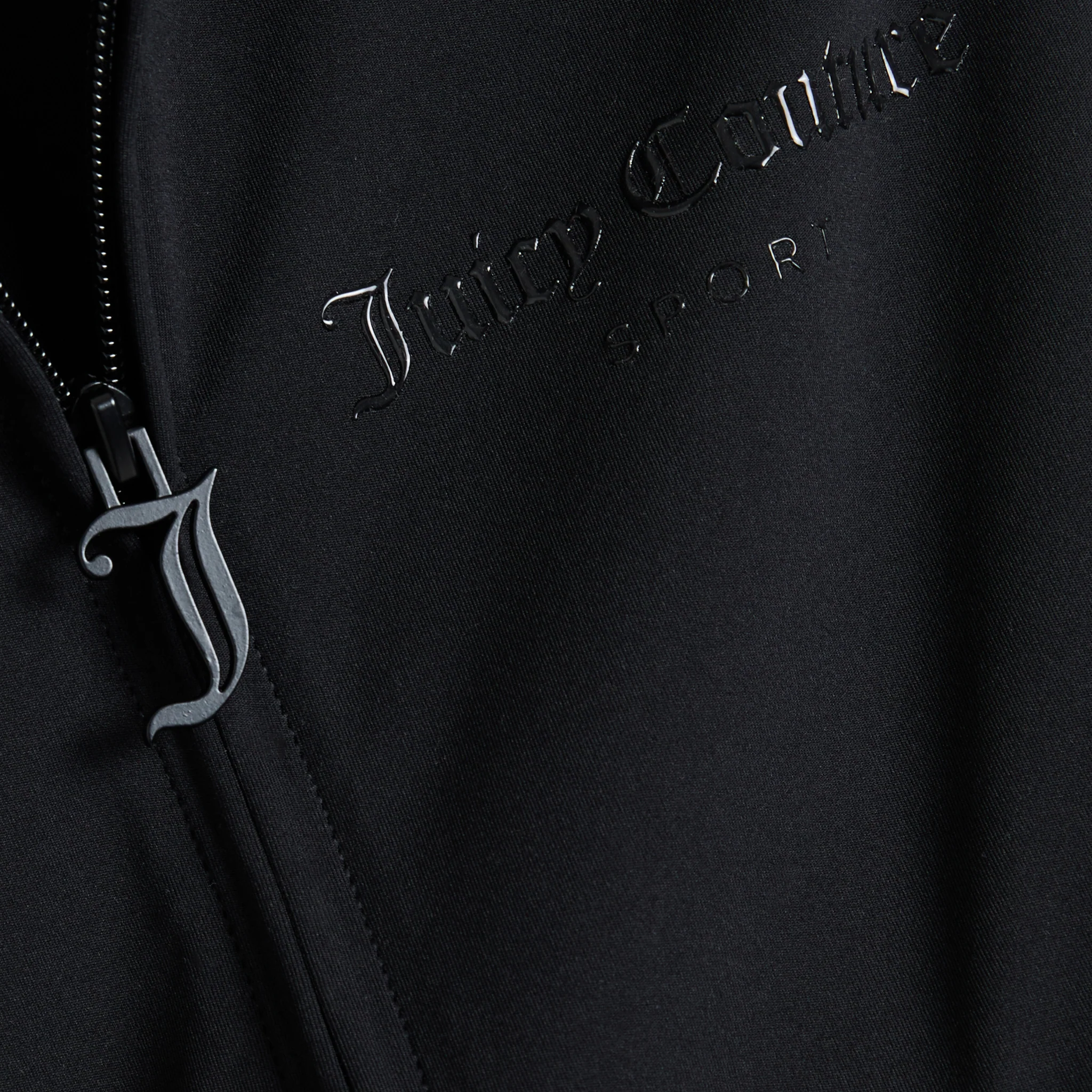 Womens Juicy Couture Black Ennis Activewear Peached Zip Up Hoodie - Image 3