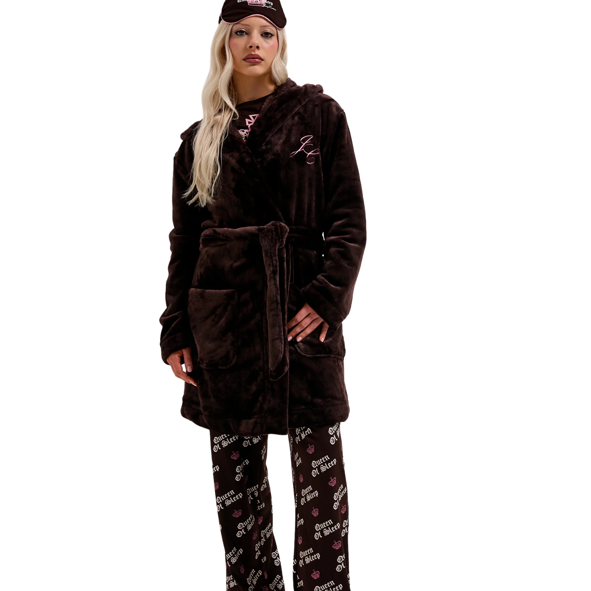 Womens Juicy Couture Java Crown Plush Hooded Robe - Image 5