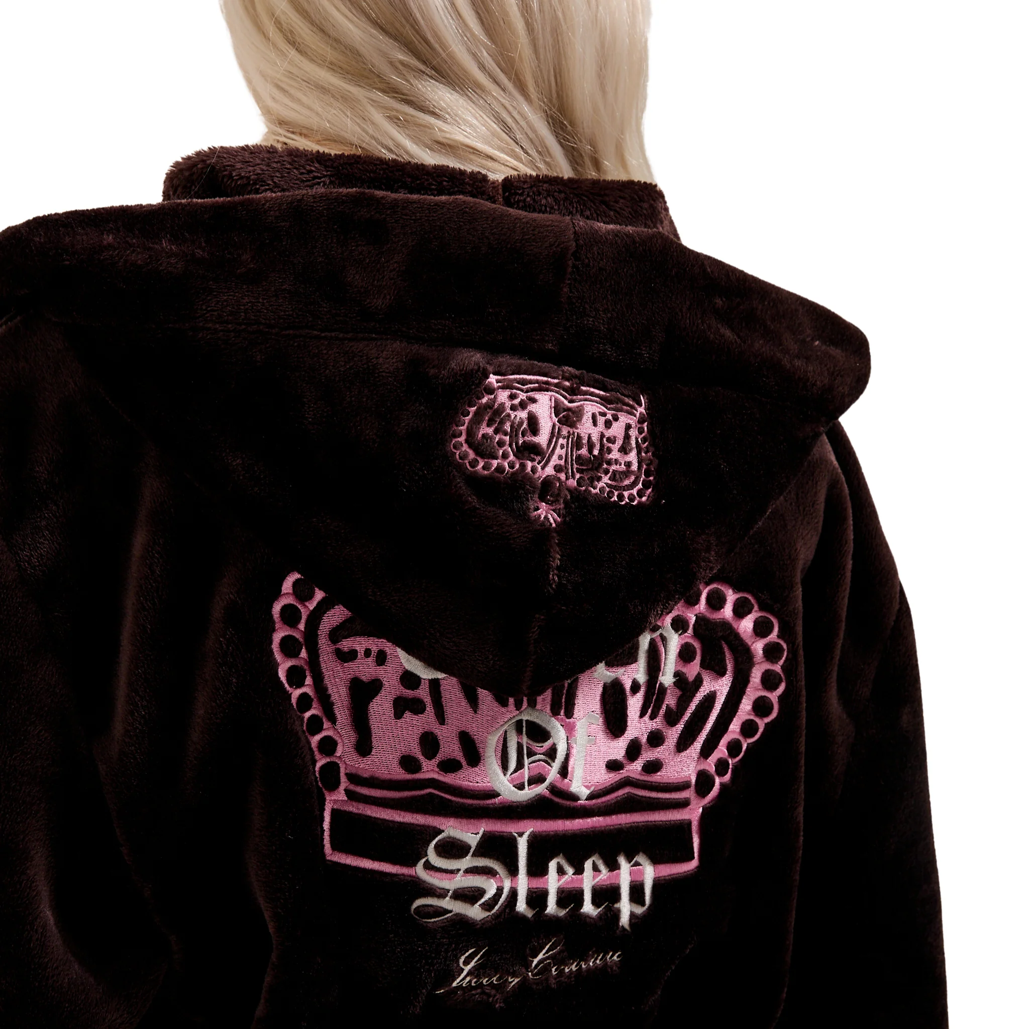 Womens Juicy Couture Java Crown Plush Hooded Robe - Image 6