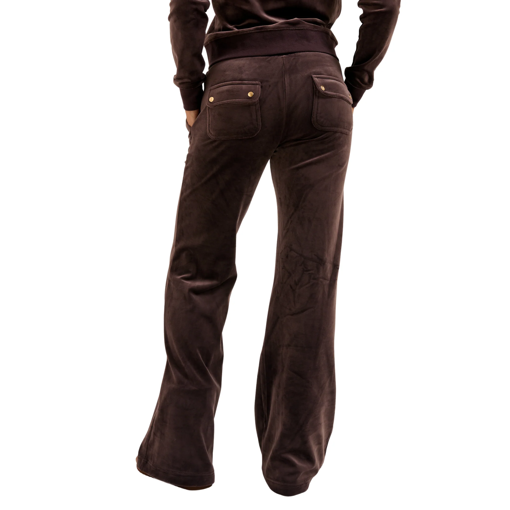 Womens Juicy Couture Java Layla Gold Velour Pants - Image 2