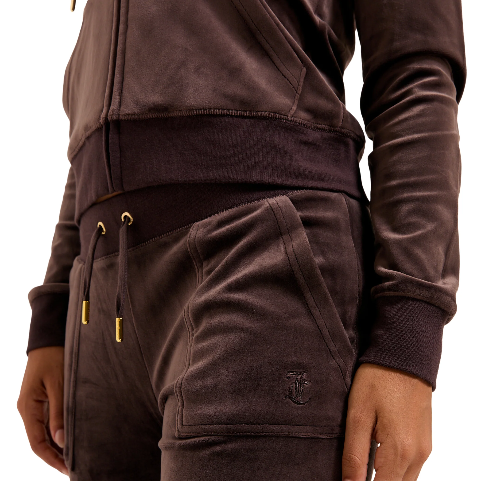 Womens Juicy Couture Java Layla Gold Velour Pants - Image 6