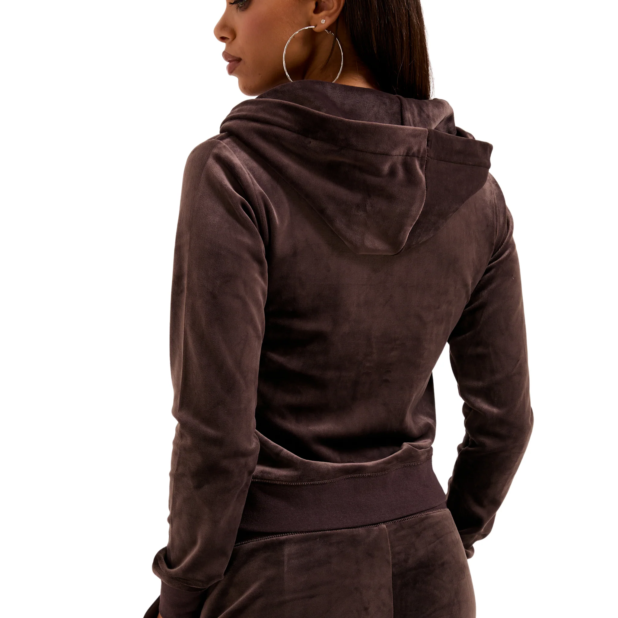 Womens Juicy Couture Java Robertson Gold Velour Zip Up Hoodie - Image 2
