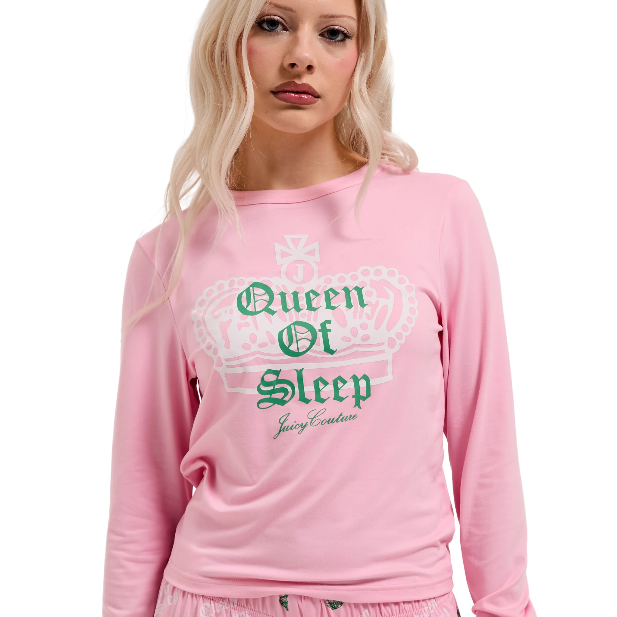 Womens Juicy Couture Pink Queen Of Sleep L/s Pyjama Set - Image 2