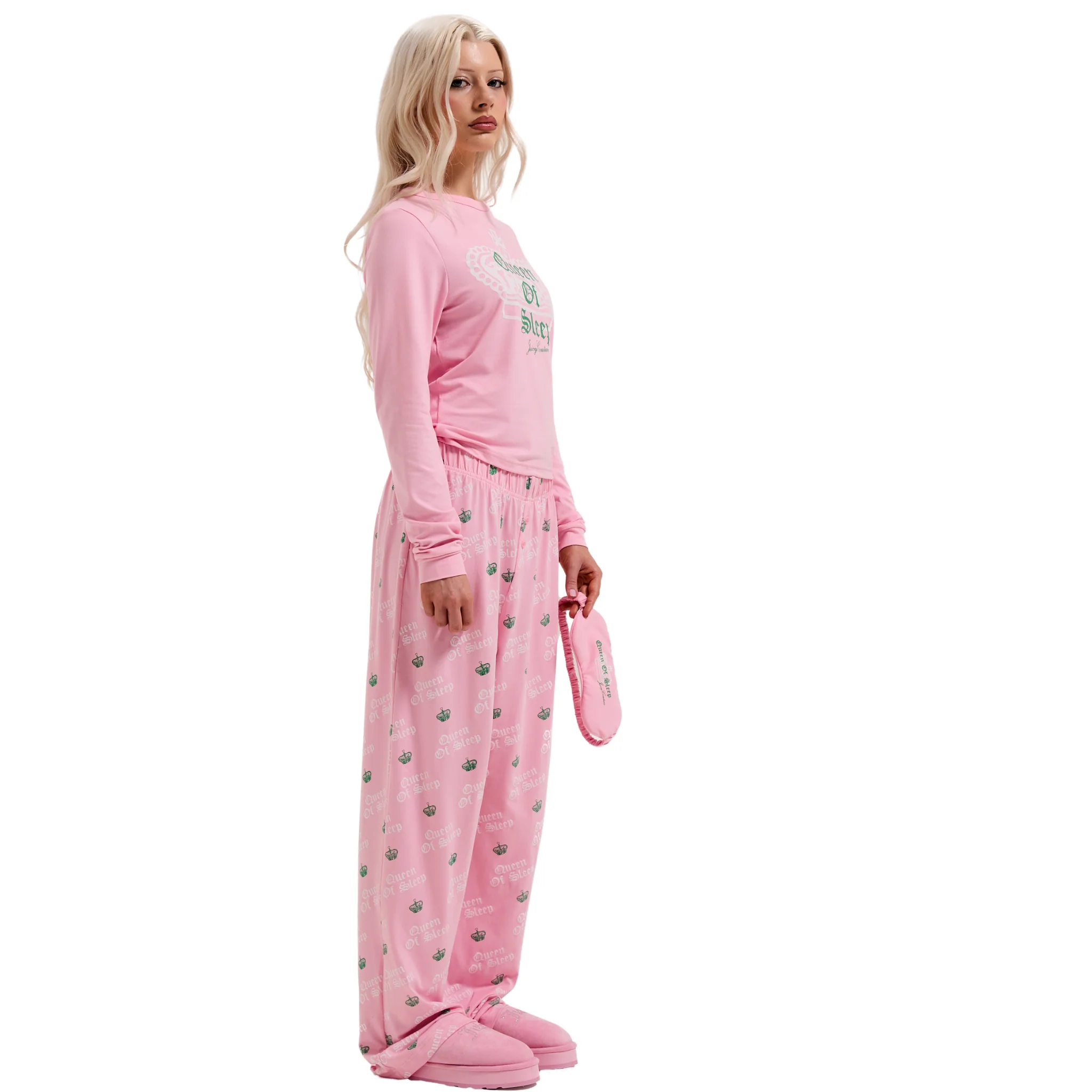 Womens Juicy Couture Pink Queen Of Sleep L/s Pyjama Set - Image 4