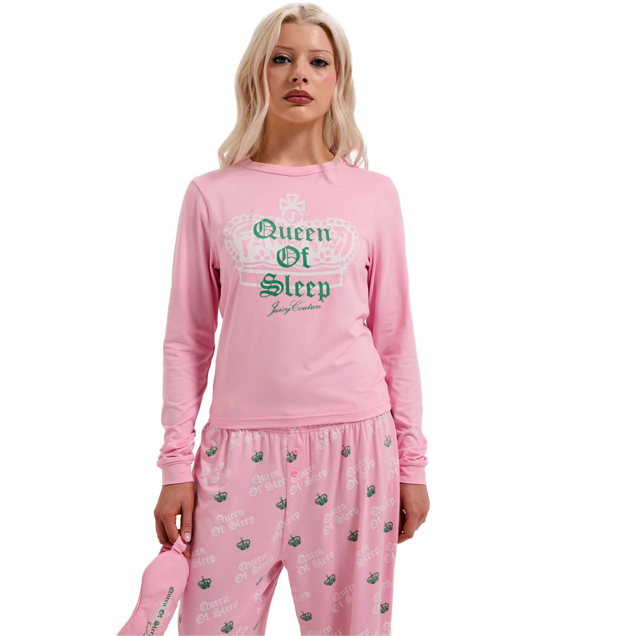 Womens Juicy Couture Pink Queen Of Sleep L/s Pyjama Set - Image 5