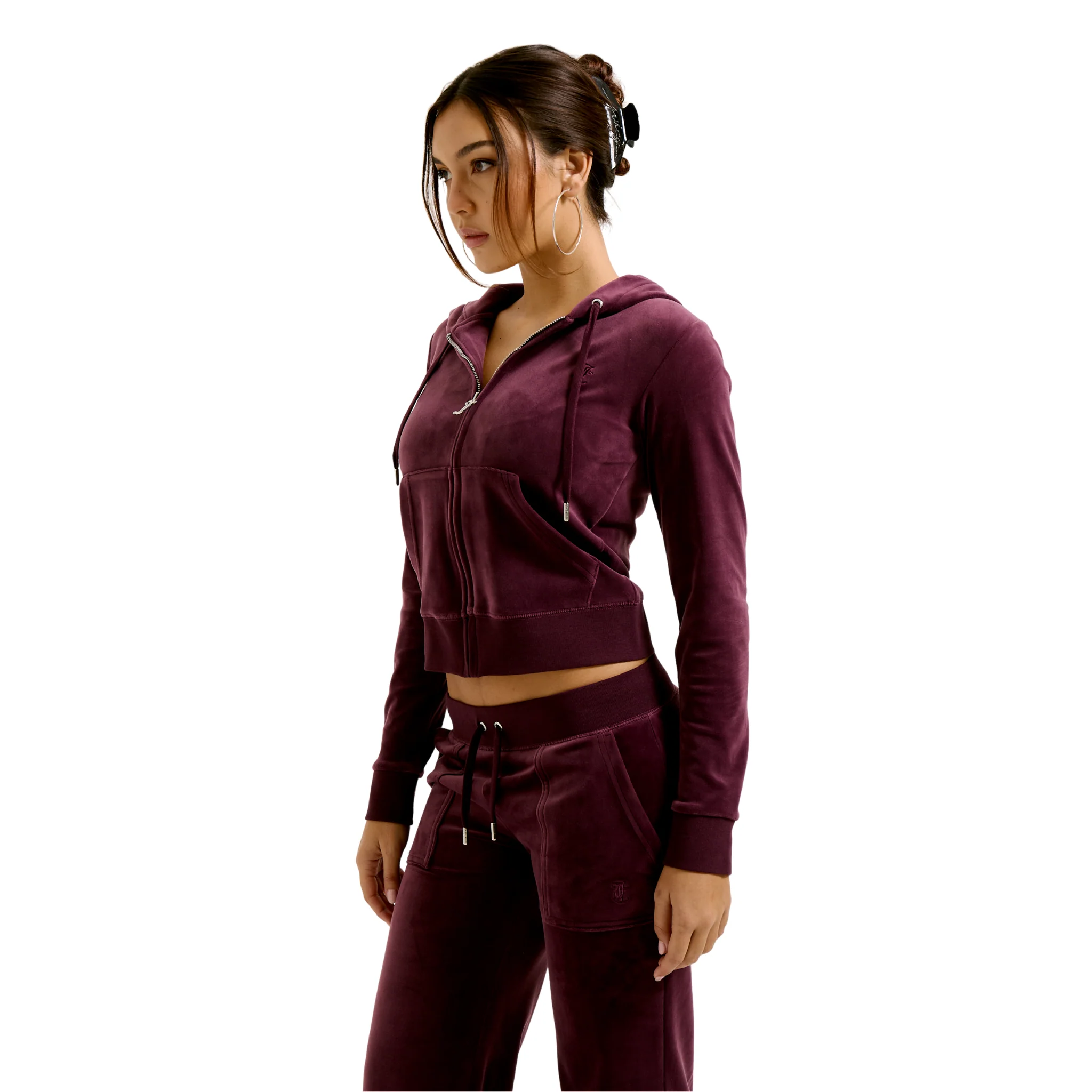 Womens Juicy Couture Winetasting Robertson Classic Velour Zip Up Hoodie - Image 2