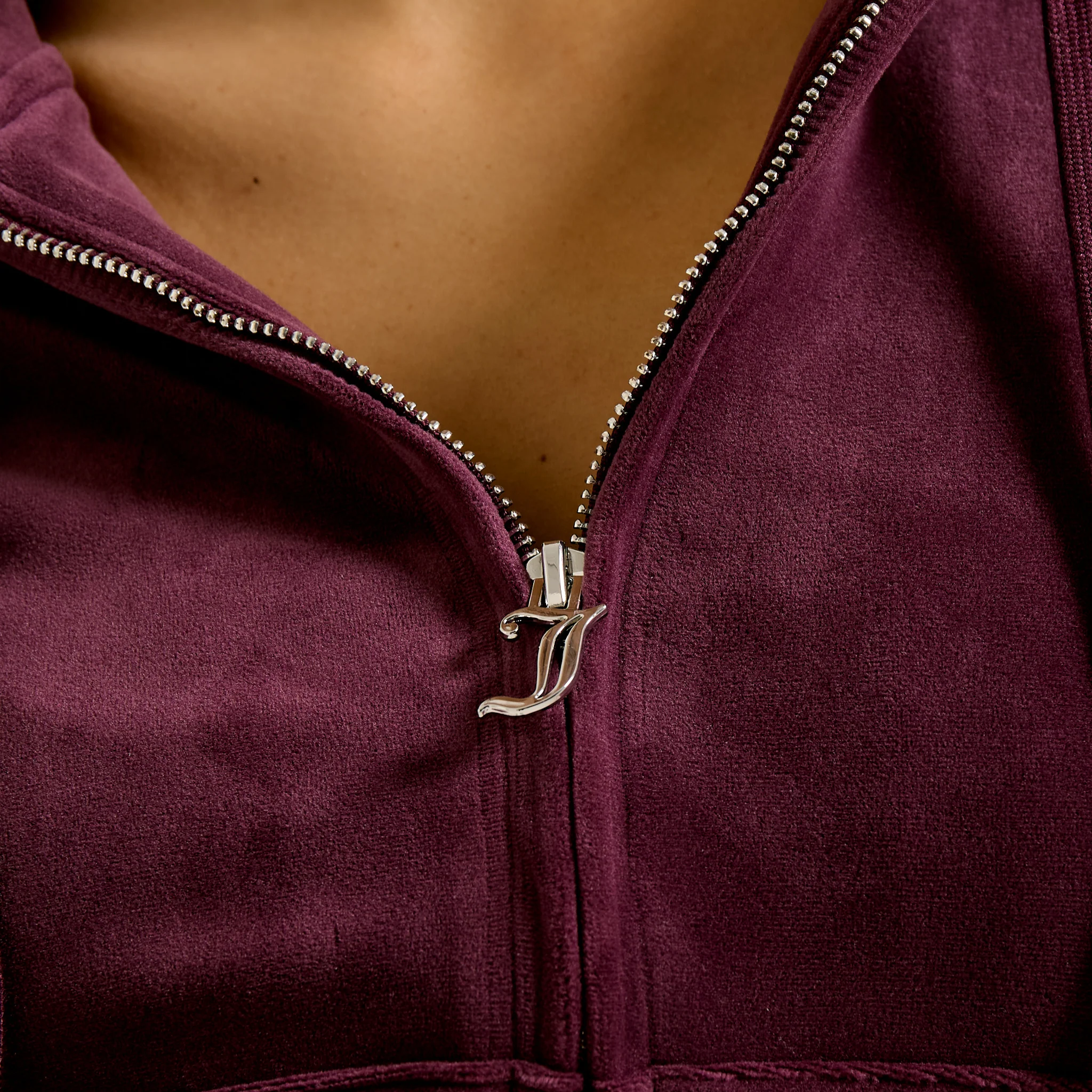 Womens Juicy Couture Winetasting Robertson Classic Velour Zip Up Hoodie - Image 3