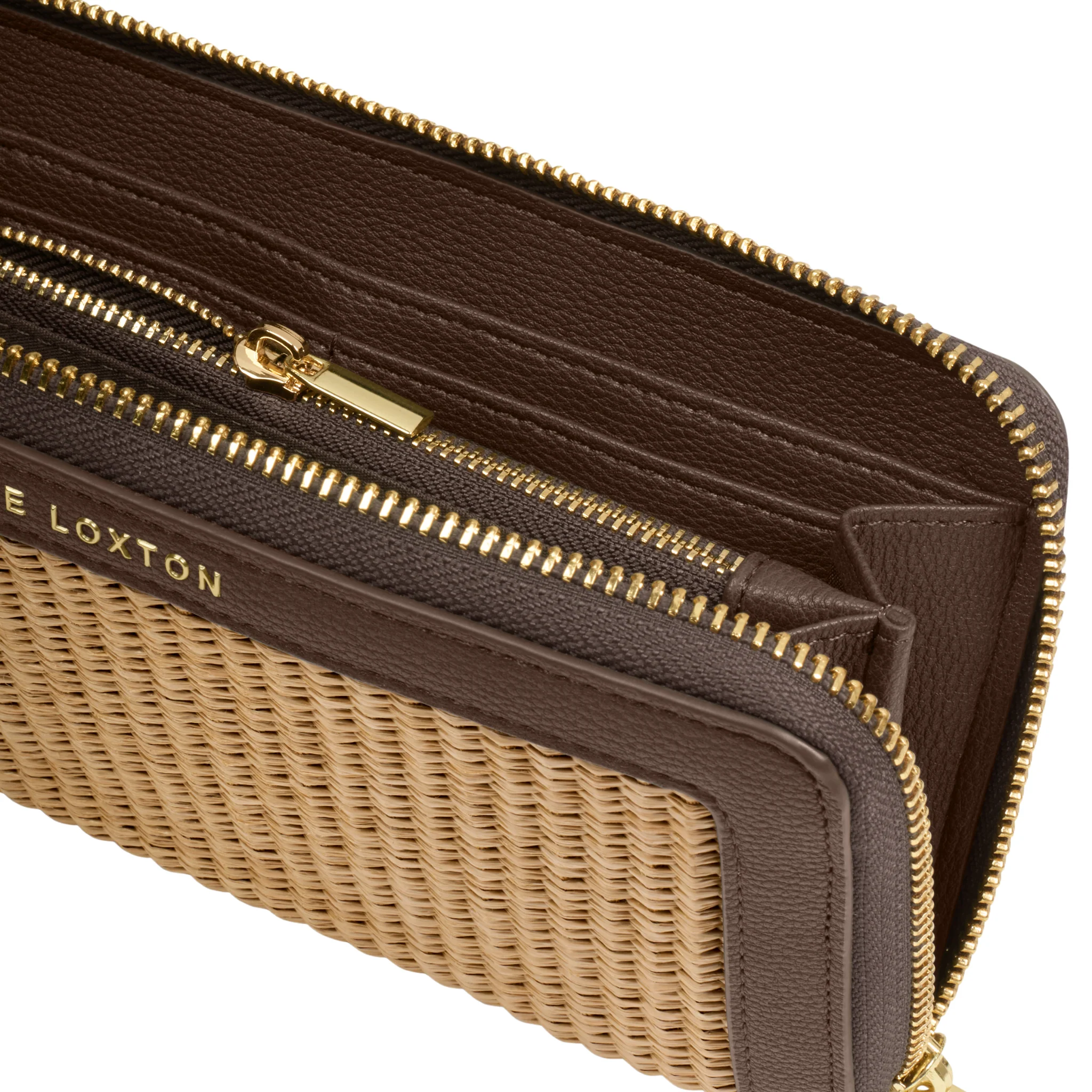 Womens Katie Loxton Bitter Choc/Natural Raffia Florence Purse - Image 2