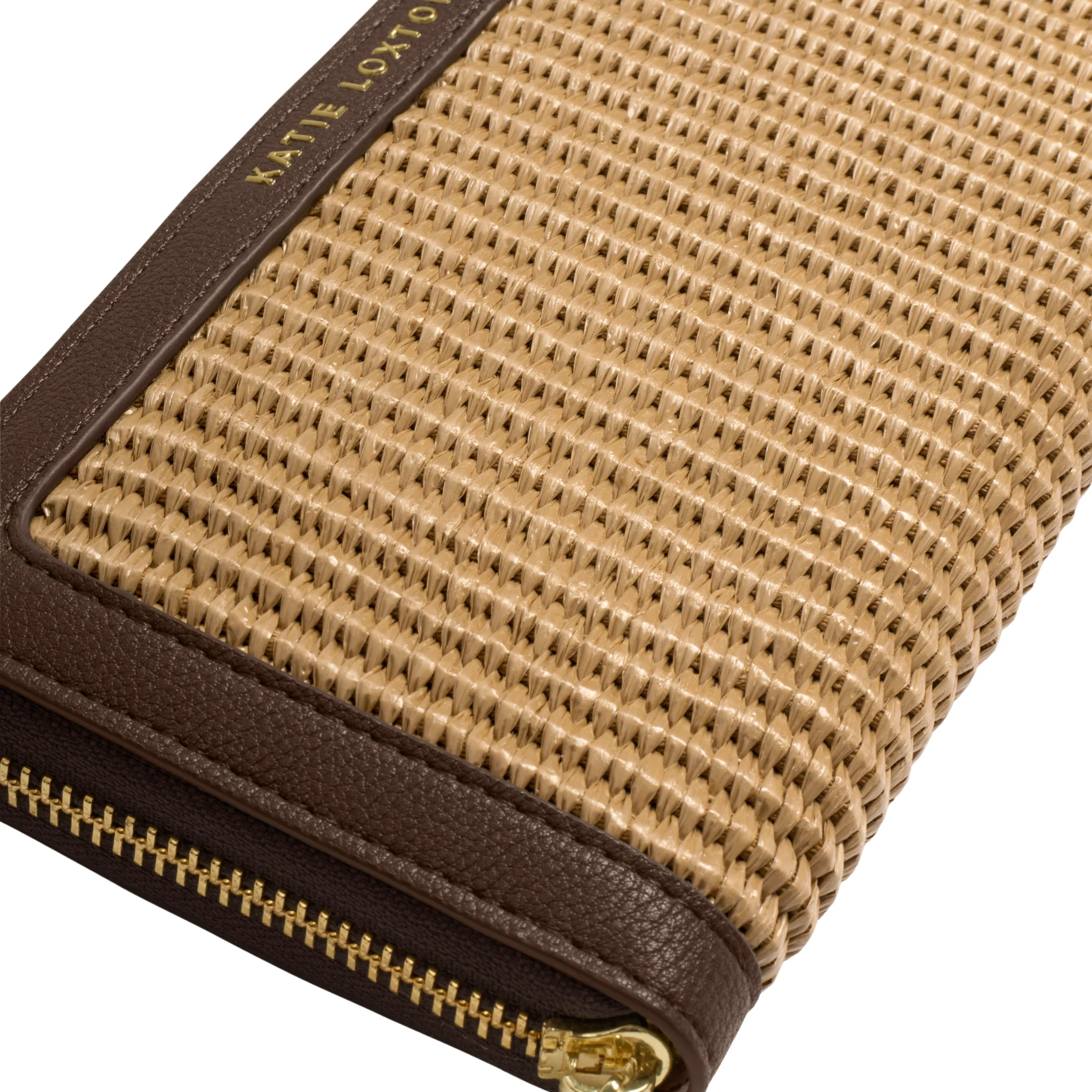 Womens Katie Loxton Bitter Choc/Natural Raffia Florence Purse - Image 4