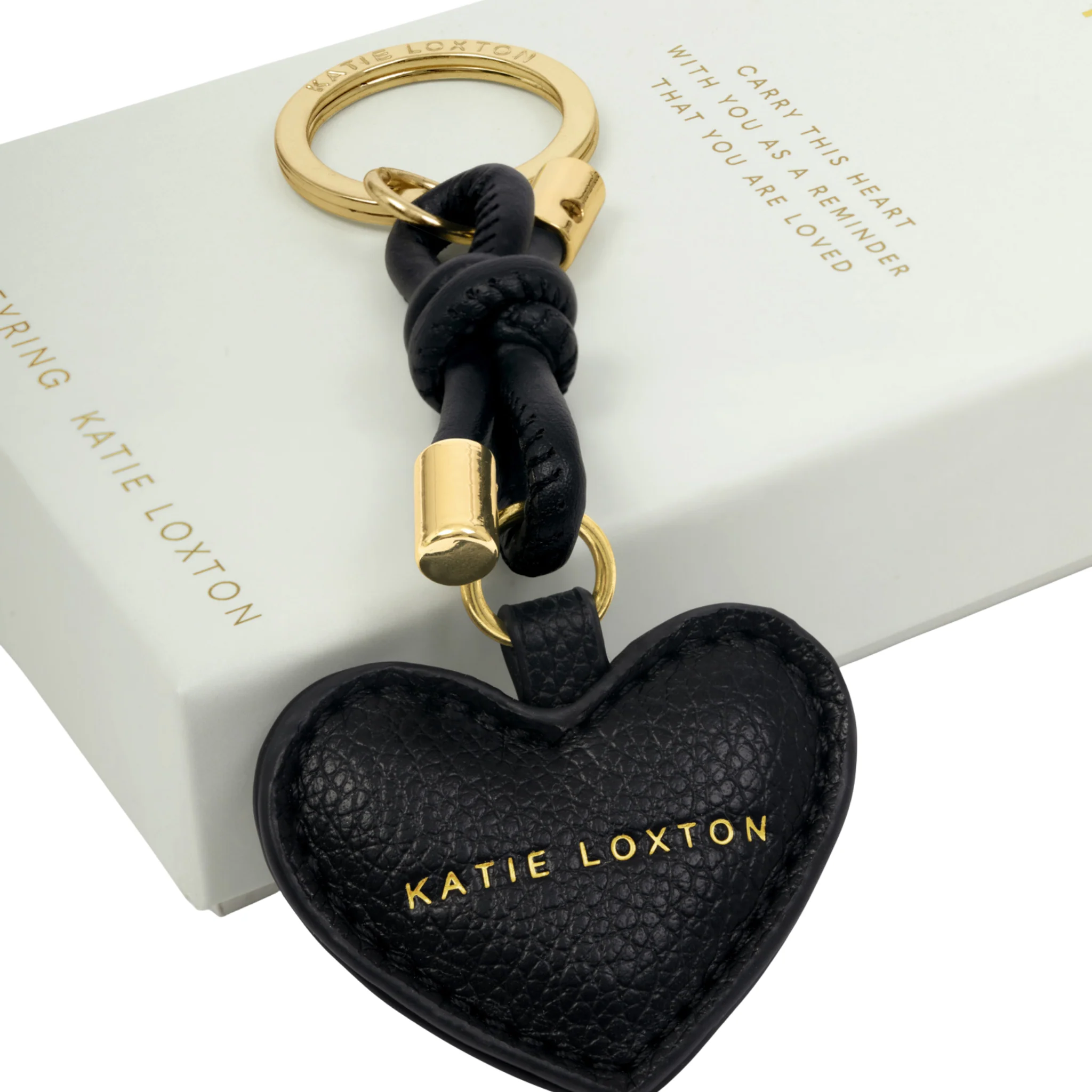 Womens Katie Loxton Black Key To My Heart Gift Boxed Keyring - Image 3