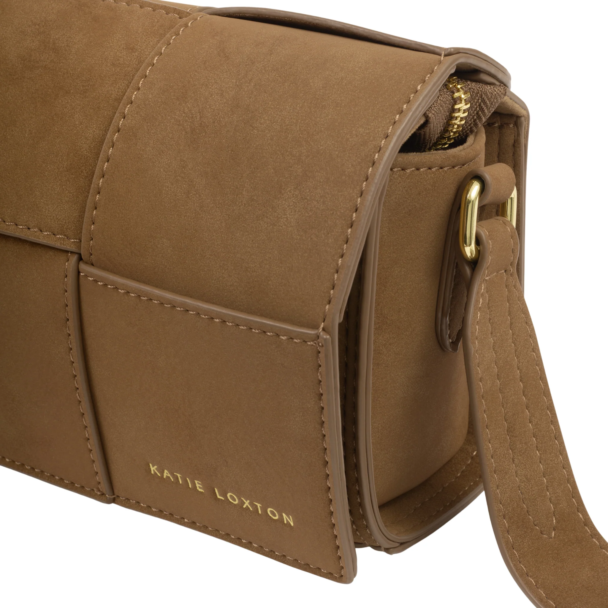 Womens Katie Loxton Caramel Suedette Taya Crossbody Bag - Image 4