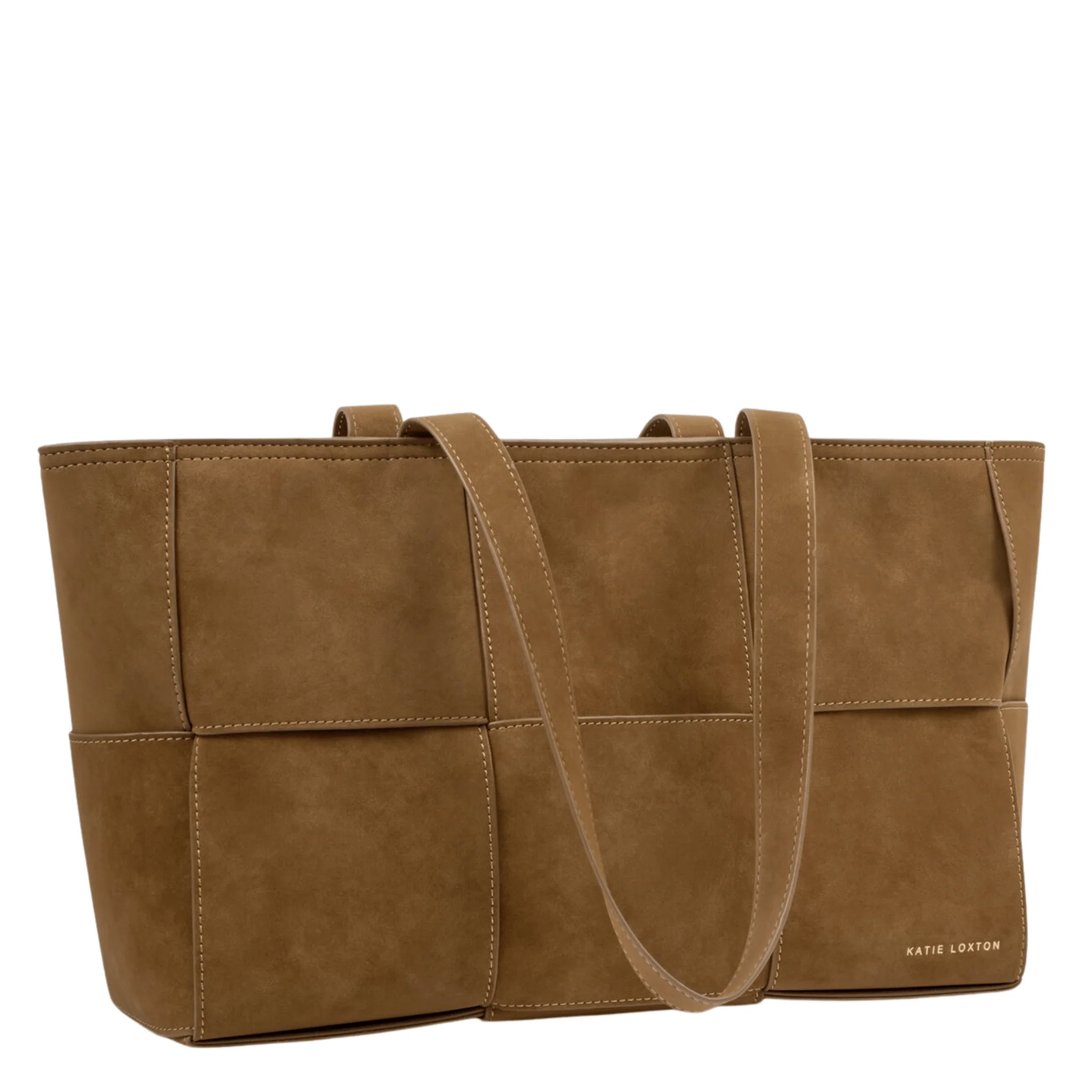 Womens Katie Loxton Caramel Taya Hand Woven Suedette Tote Bag - Image 2