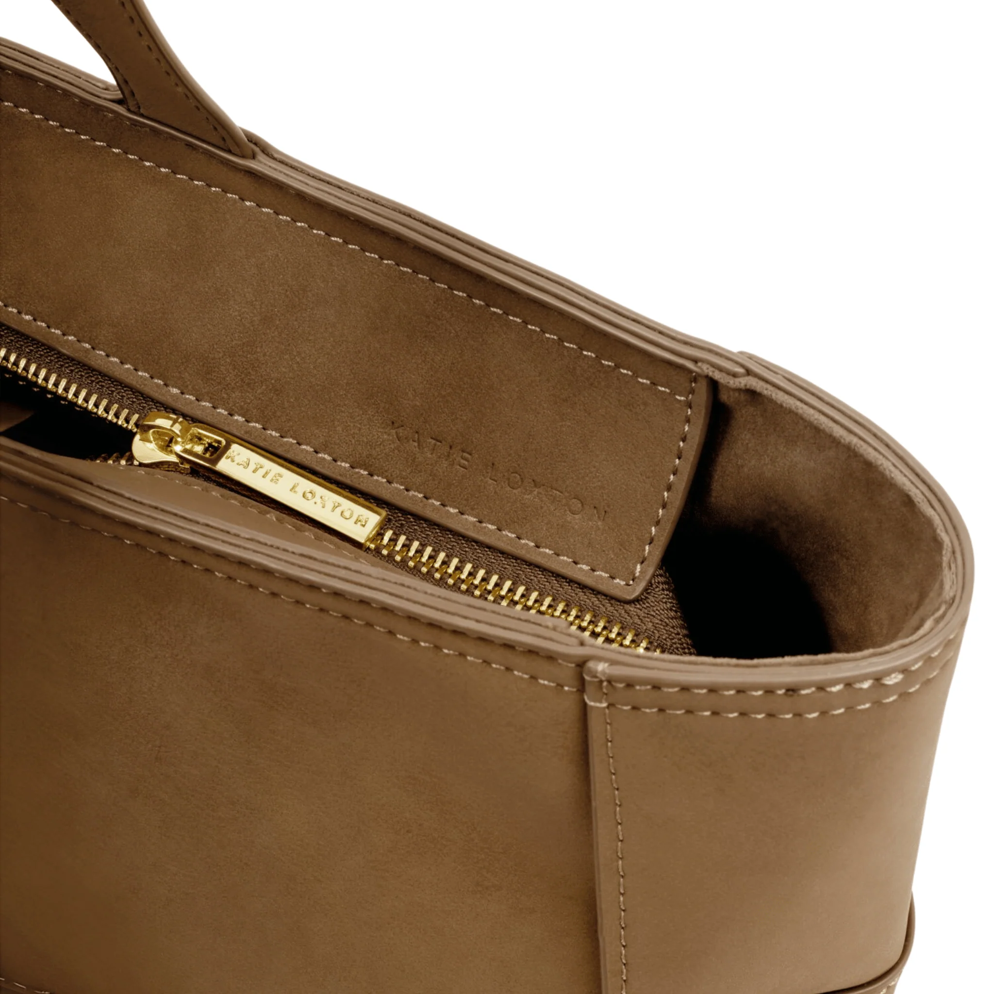 Womens Katie Loxton Caramel Taya Hand Woven Suedette Tote Bag - Image 3