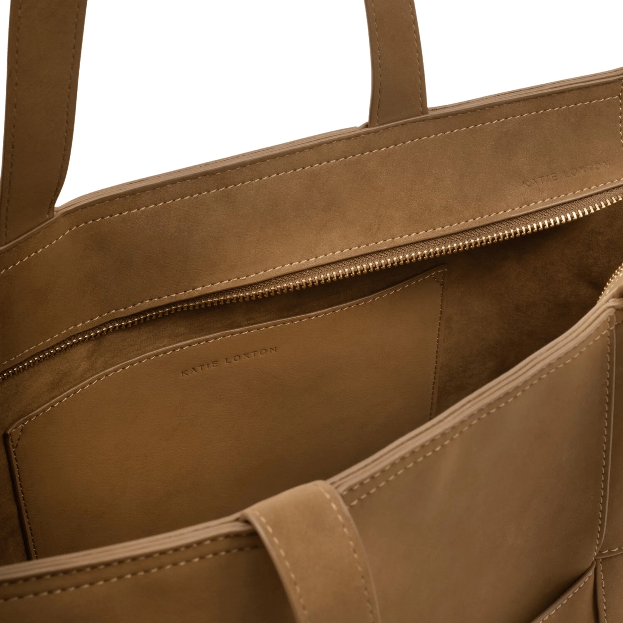 Womens Katie Loxton Caramel Taya Hand Woven Suedette Tote Bag - Image 4