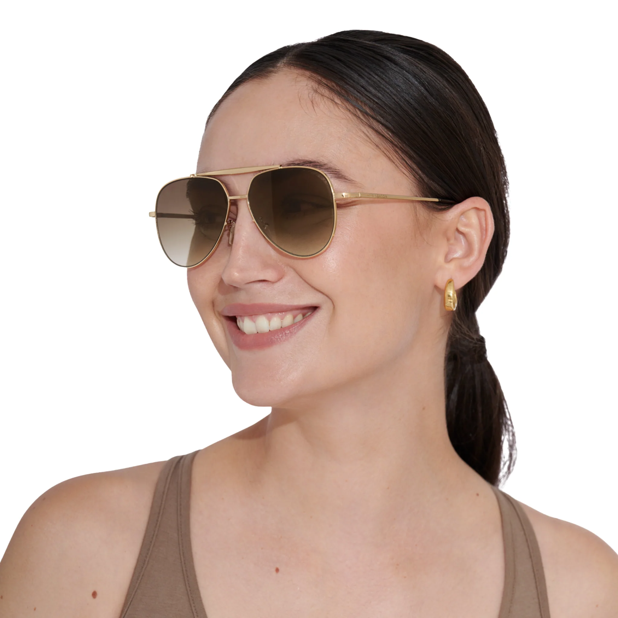 Womens Katie Loxton Gold Metal Bali Sunglasses - Image 2